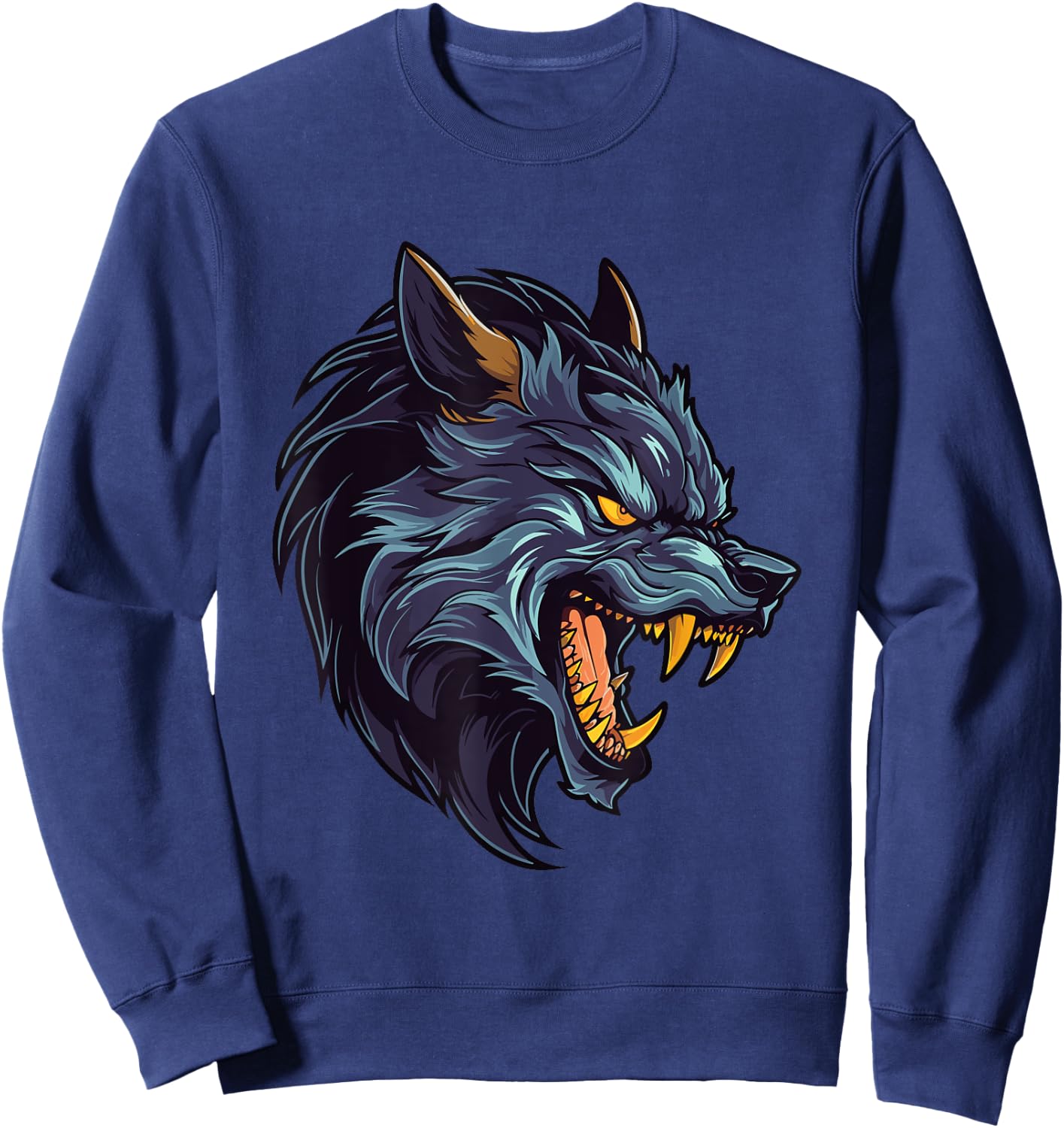 Werewolf Design Scary Halloween Sweatshirt - Sweatshirt | Navy