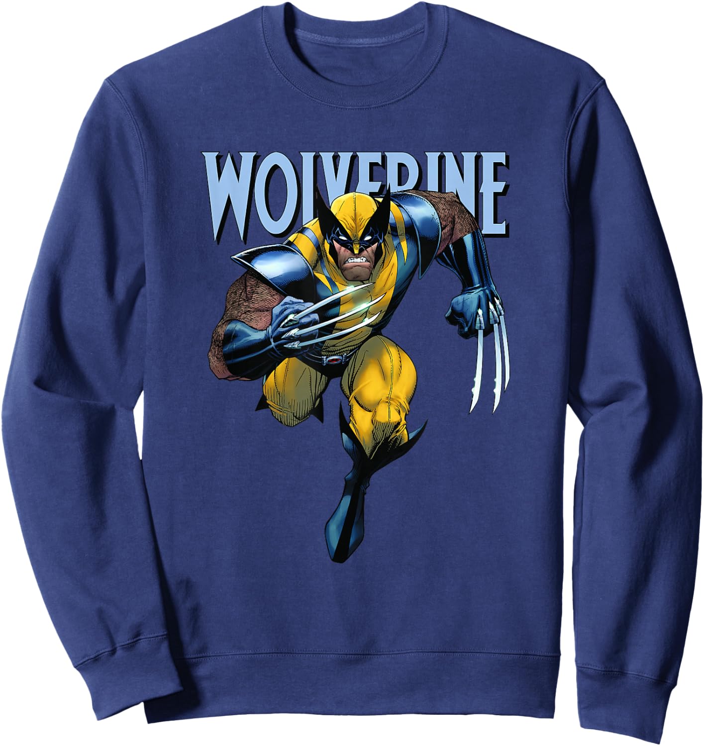 Marvel X-Men Angry Wolverine Running Towards The Fight Sweatshirt - Sweatshirt | Navy