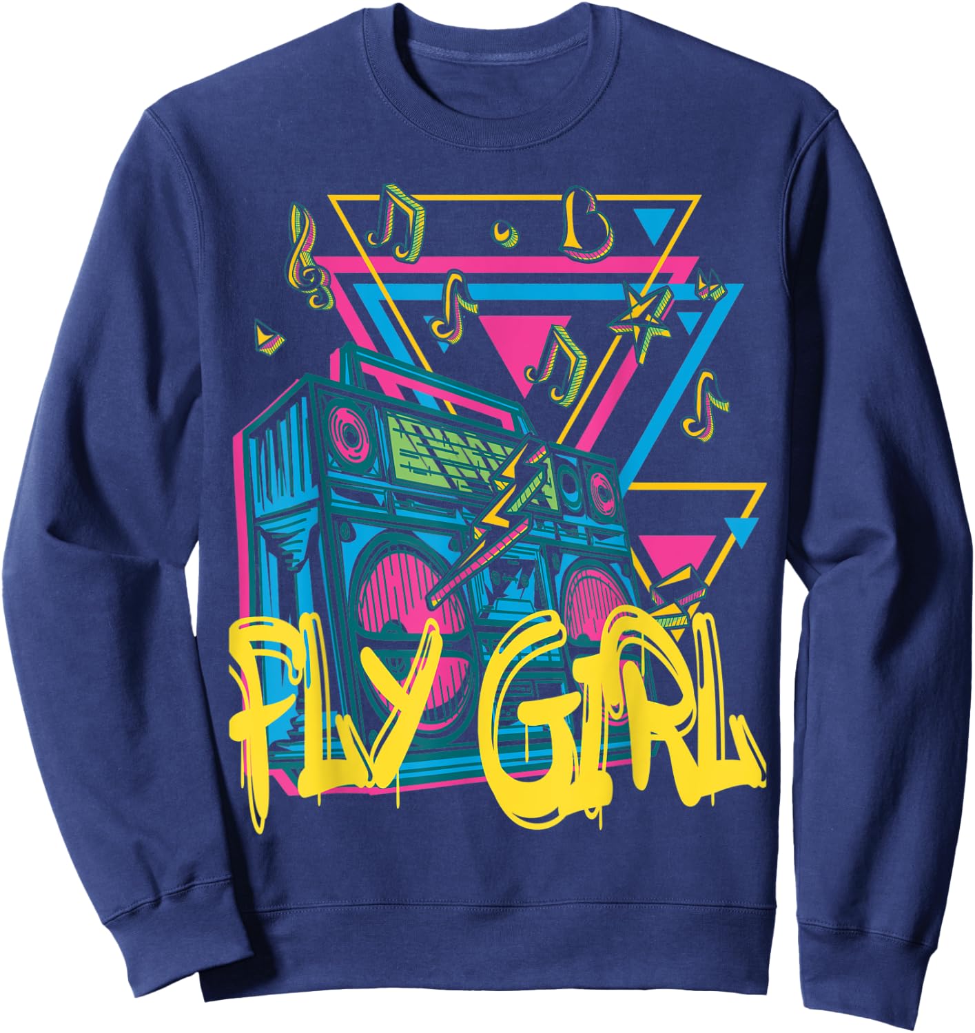 Fly Girl 80s 90s B-Girl Old School Hip Hop Sweatshirt - Sweatshirt | Navy