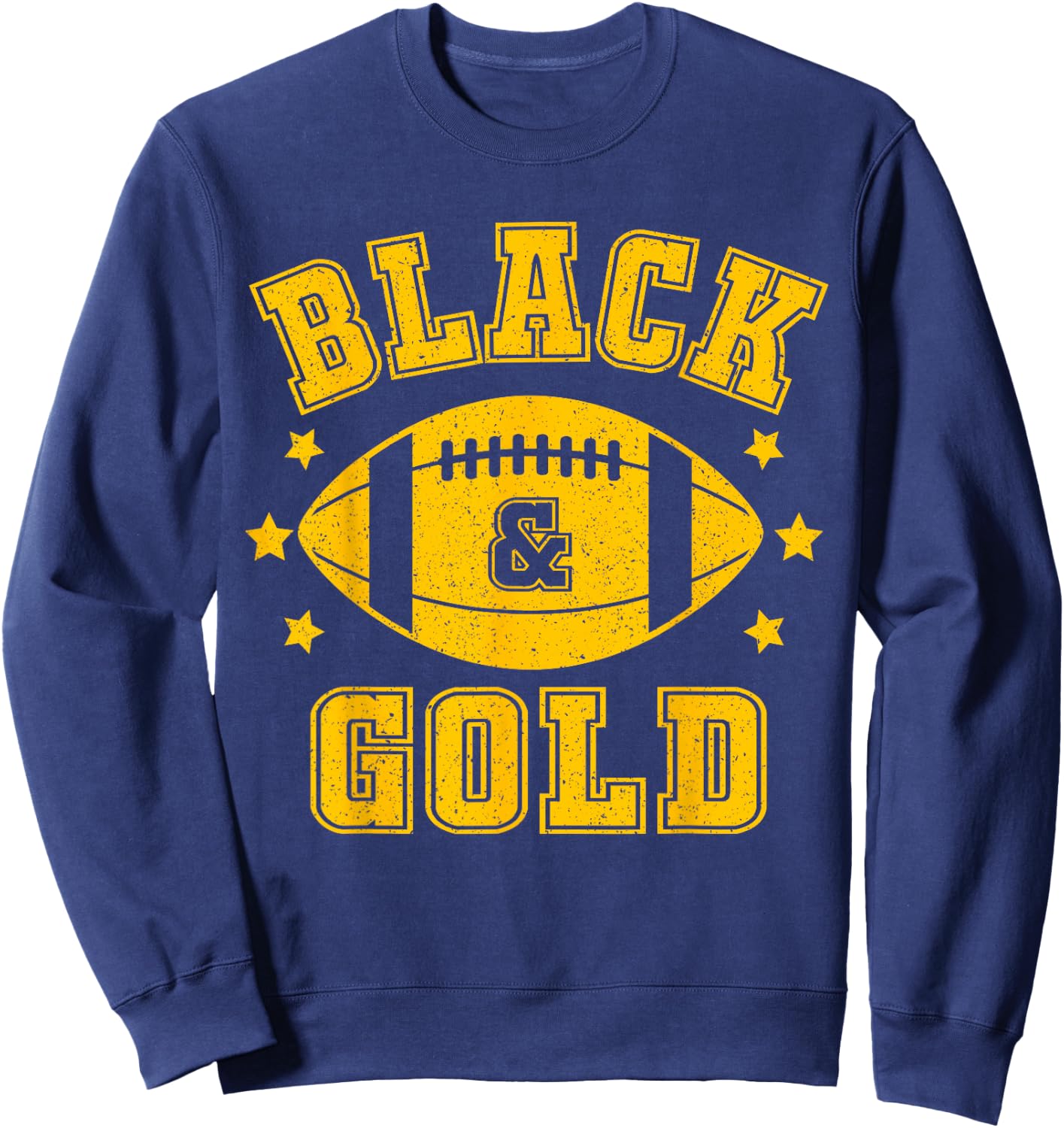 On Gameday Football We Wear Black And Gold School Spirit Sweatshirt - Sweatshirt | Navy