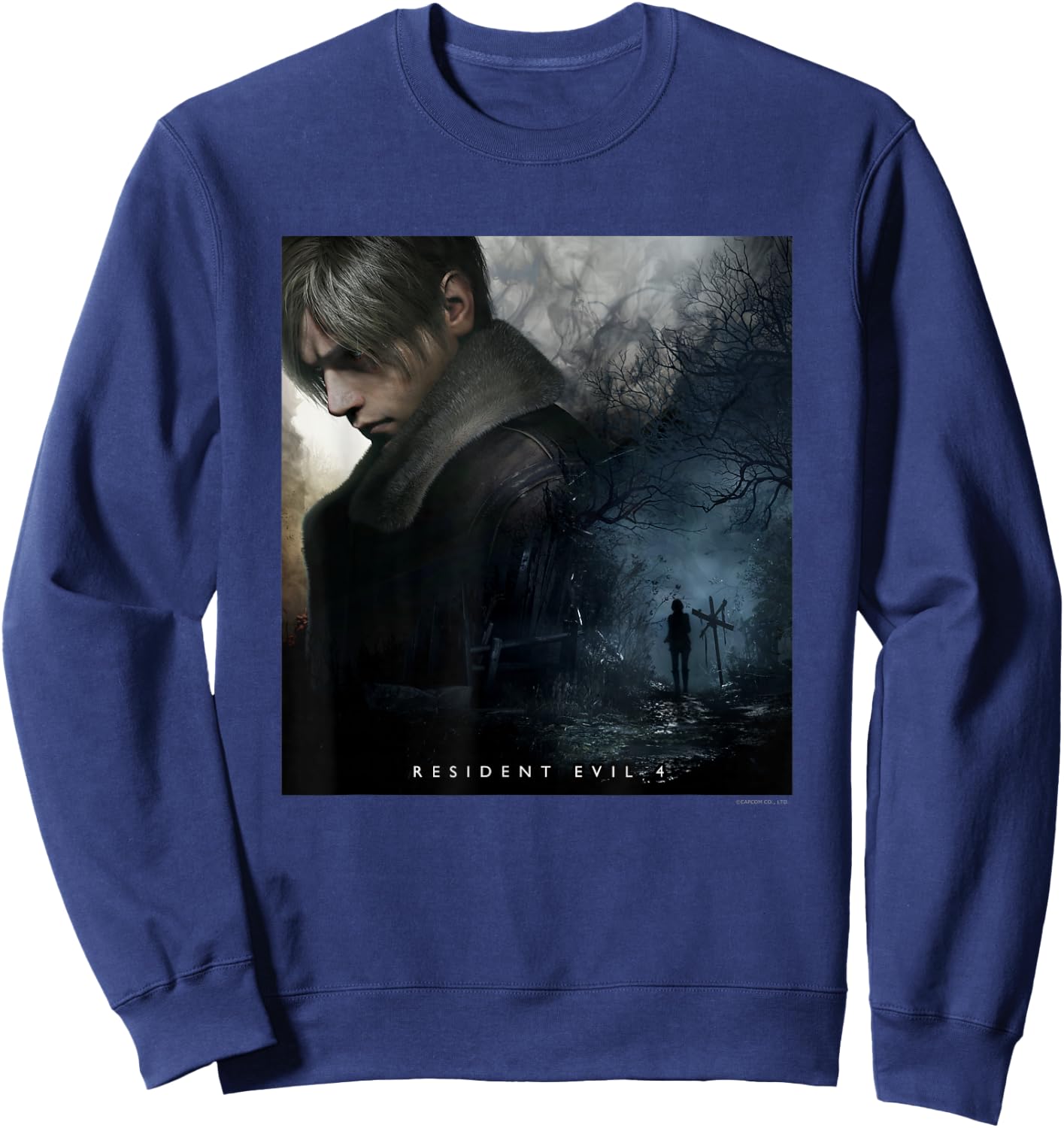 CAPCOM Resident Evil 4 Black Cotton - Classic Fit, , Short Sleeve Sweatshirt - Sweatshirt | Navy