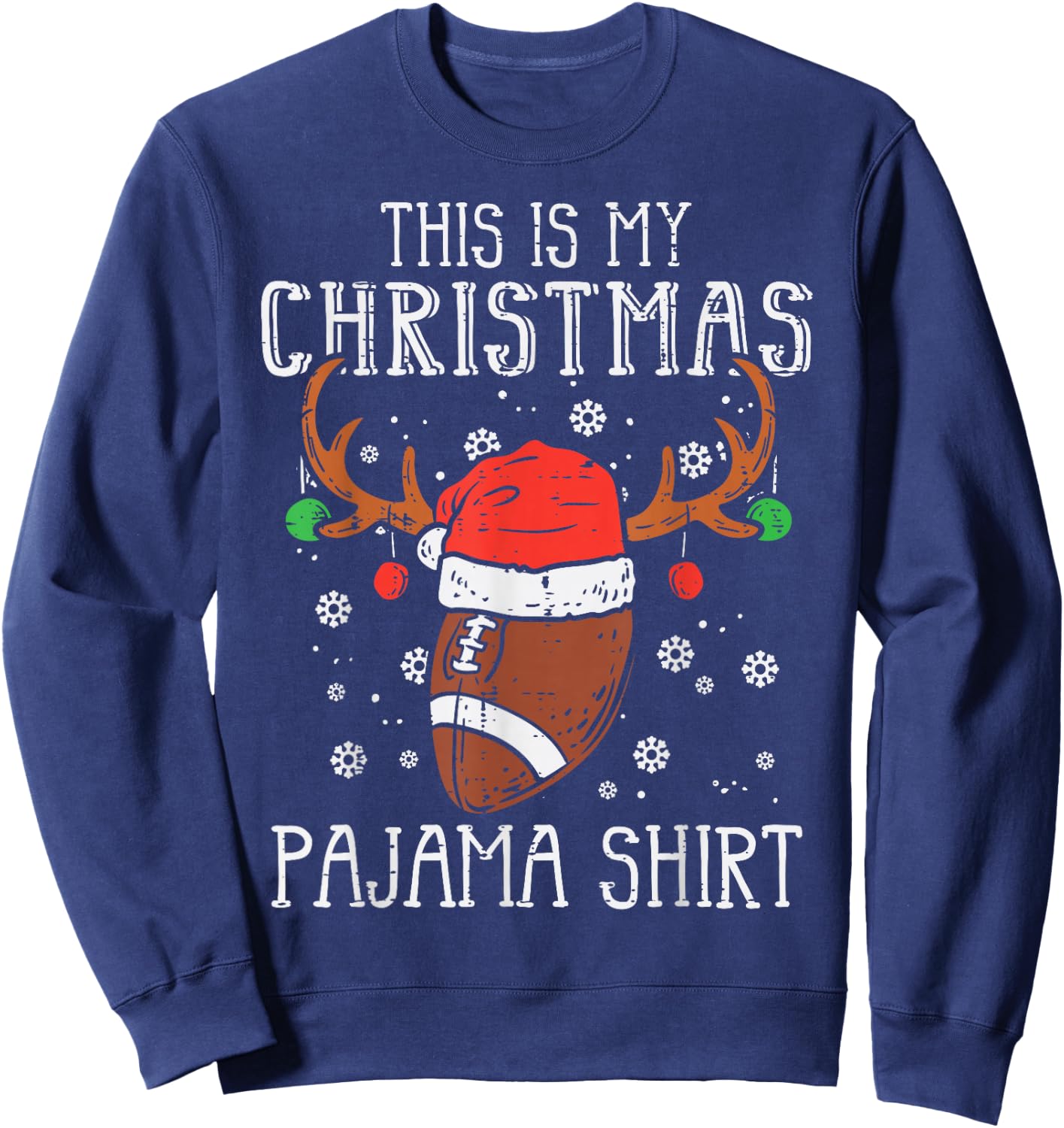 This Is My Christmas Shirt Football Xmas Sports Boy Men Kids Sweatshirt - Sweatshirt | Navy