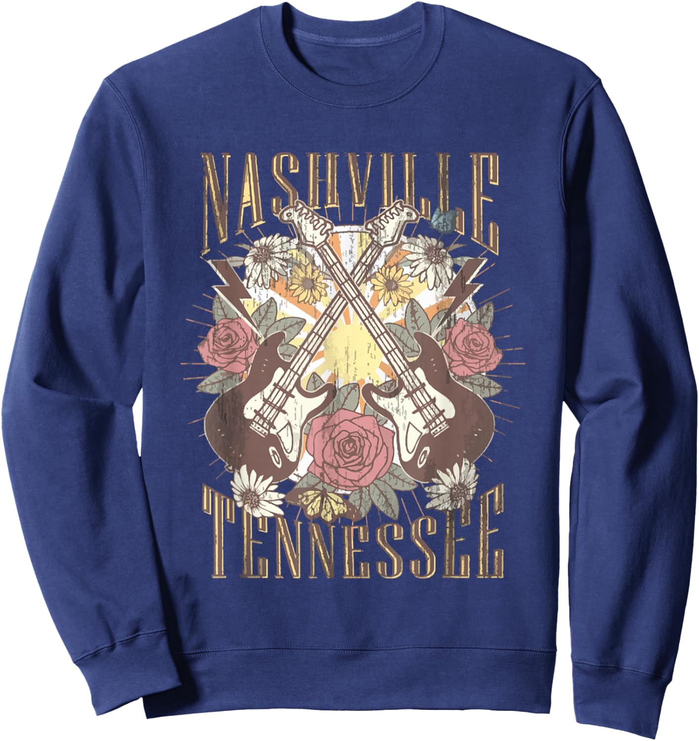 Nashville Country Music City Girls Trip Retro Nash Bash Bach Sweatshirt - Sweatshirt | Navy