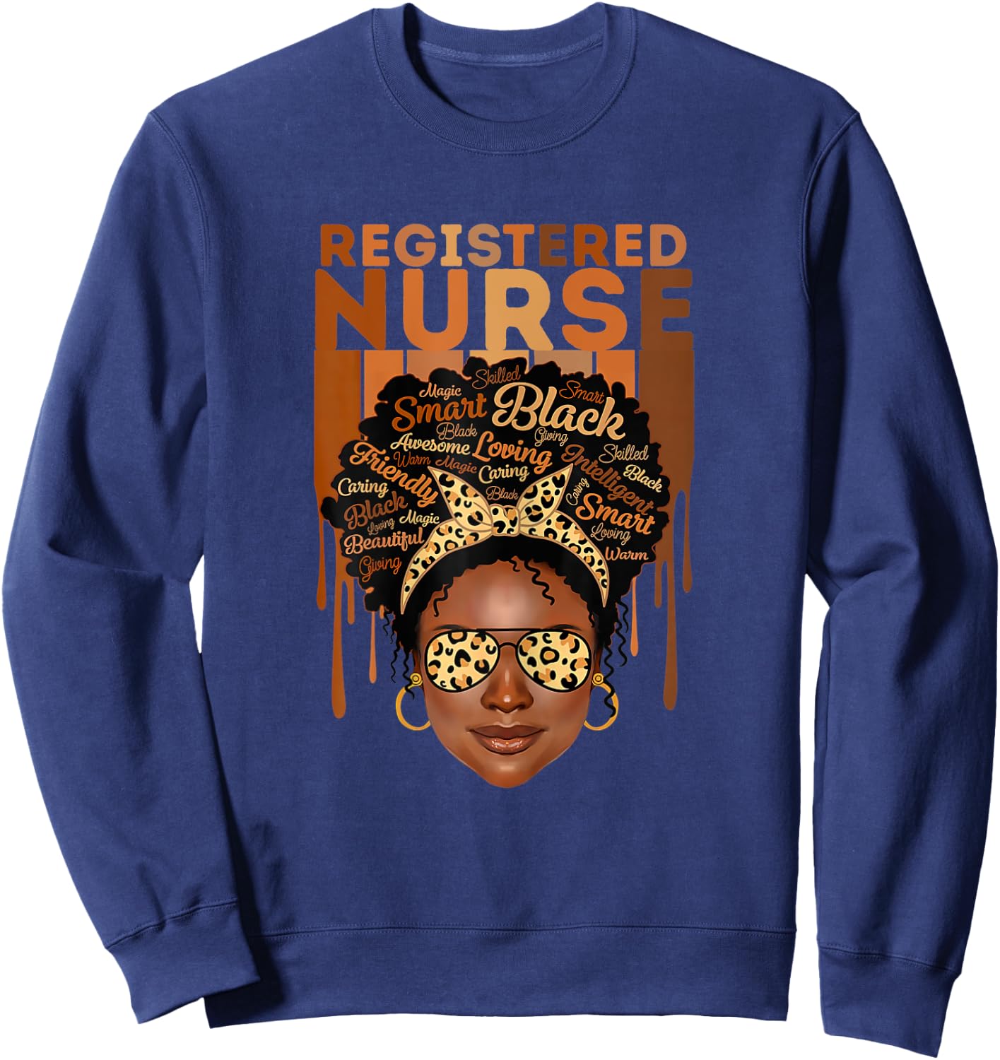 Black Woman Registered Nurse African American Sweatshirt - Sweatshirt | Navy