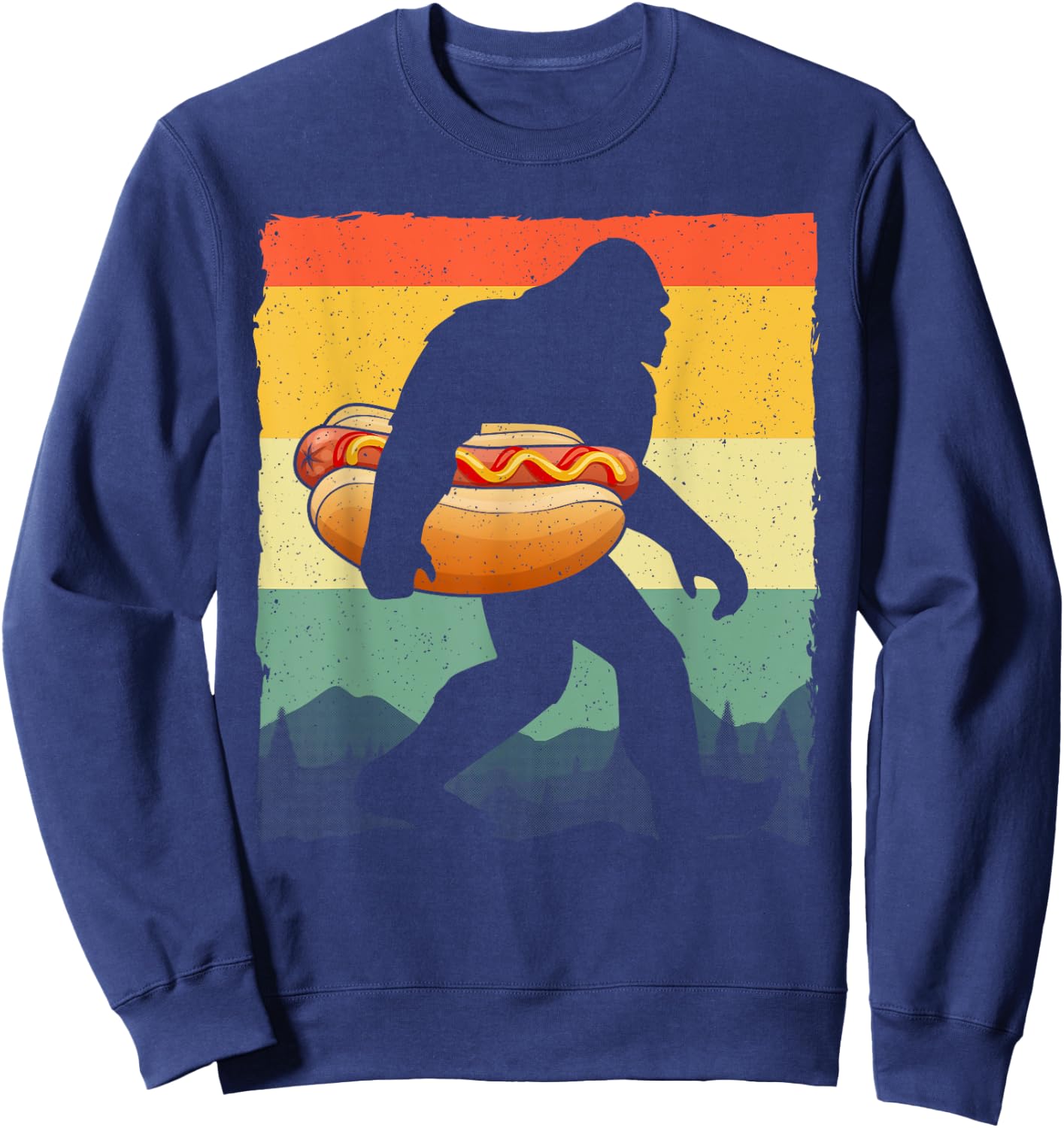 Funny Hot Dog Art Women Bigfoot Hotdog Lovers Sweatshirt - Sweatshirt | Navy