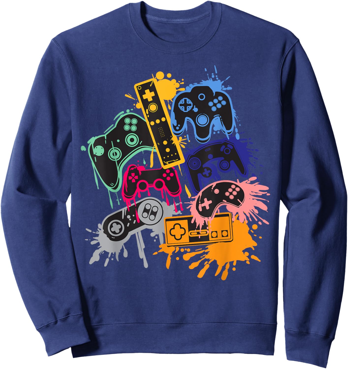 Control all the Things Video Game Controller - Men's Black Short Sleeve Classic Fit - Small Sweatshirt - Sweatshirt | Navy