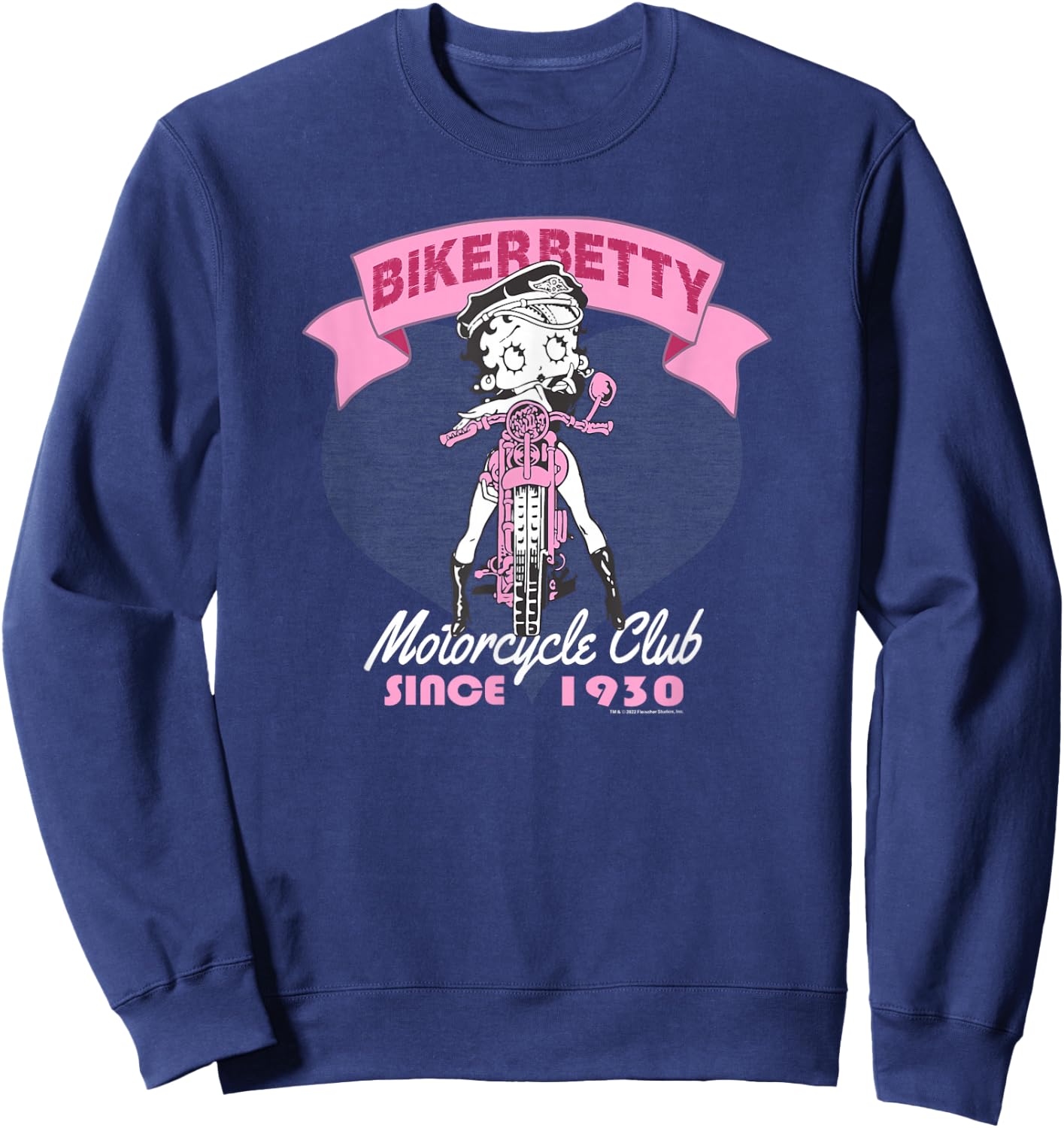 Betty Boop Biker Betty Motorcycling Club Sweatshirt - Sweatshirt | Navy