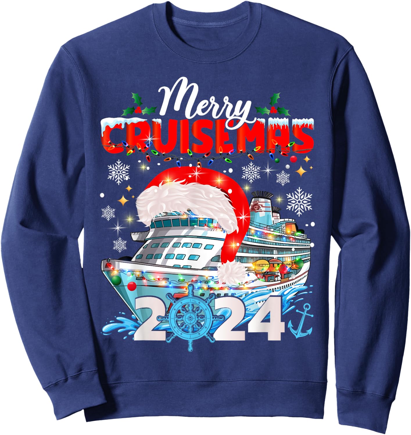 Merry Cruisemas 2024 Holidays Family Christmas Cruise Sweatshirt - Sweatshirt | Navy