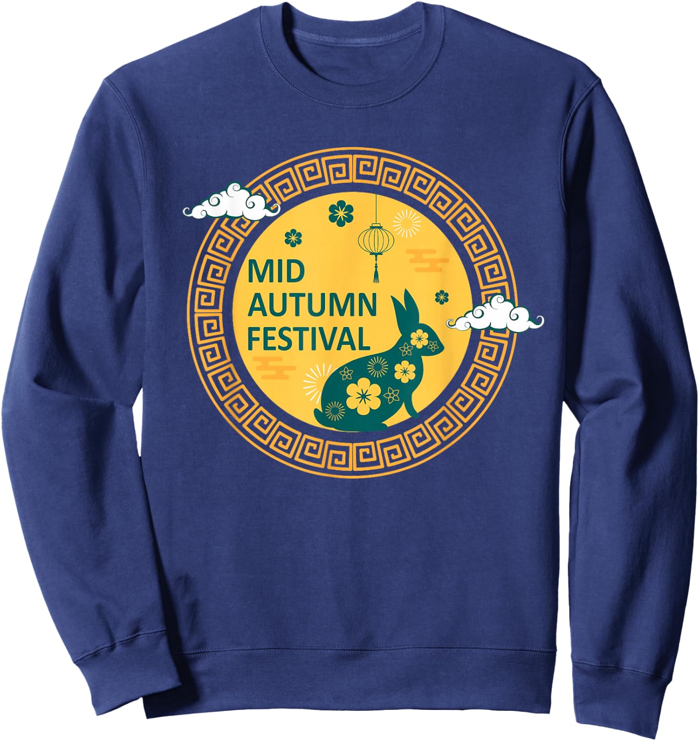 Funny Rabbits Mooncake Chinese New Year Mid Autumn Festival Sweatshirt - Sweatshirt | Navy