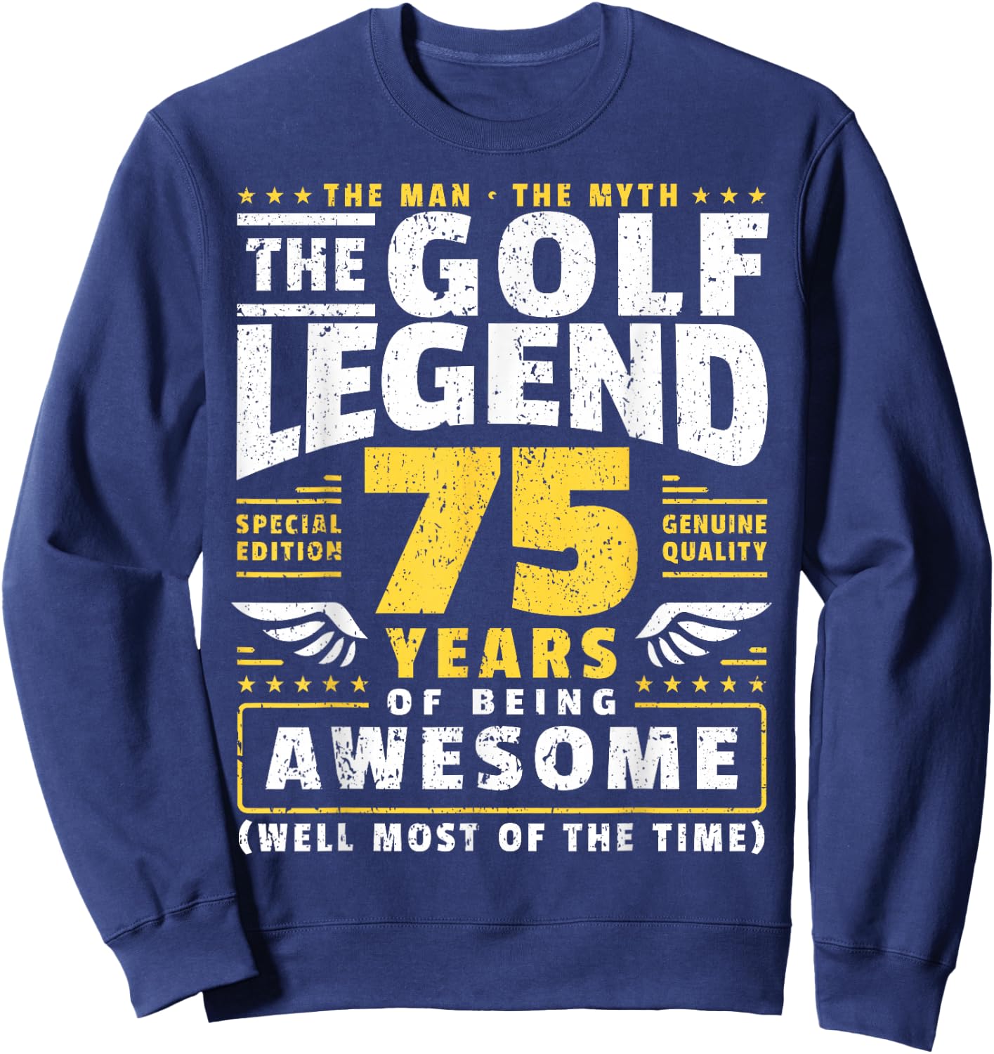 75th Birthday Golf Player 75 Years Old Golfer Sweatshirt - Sweatshirt | Navy