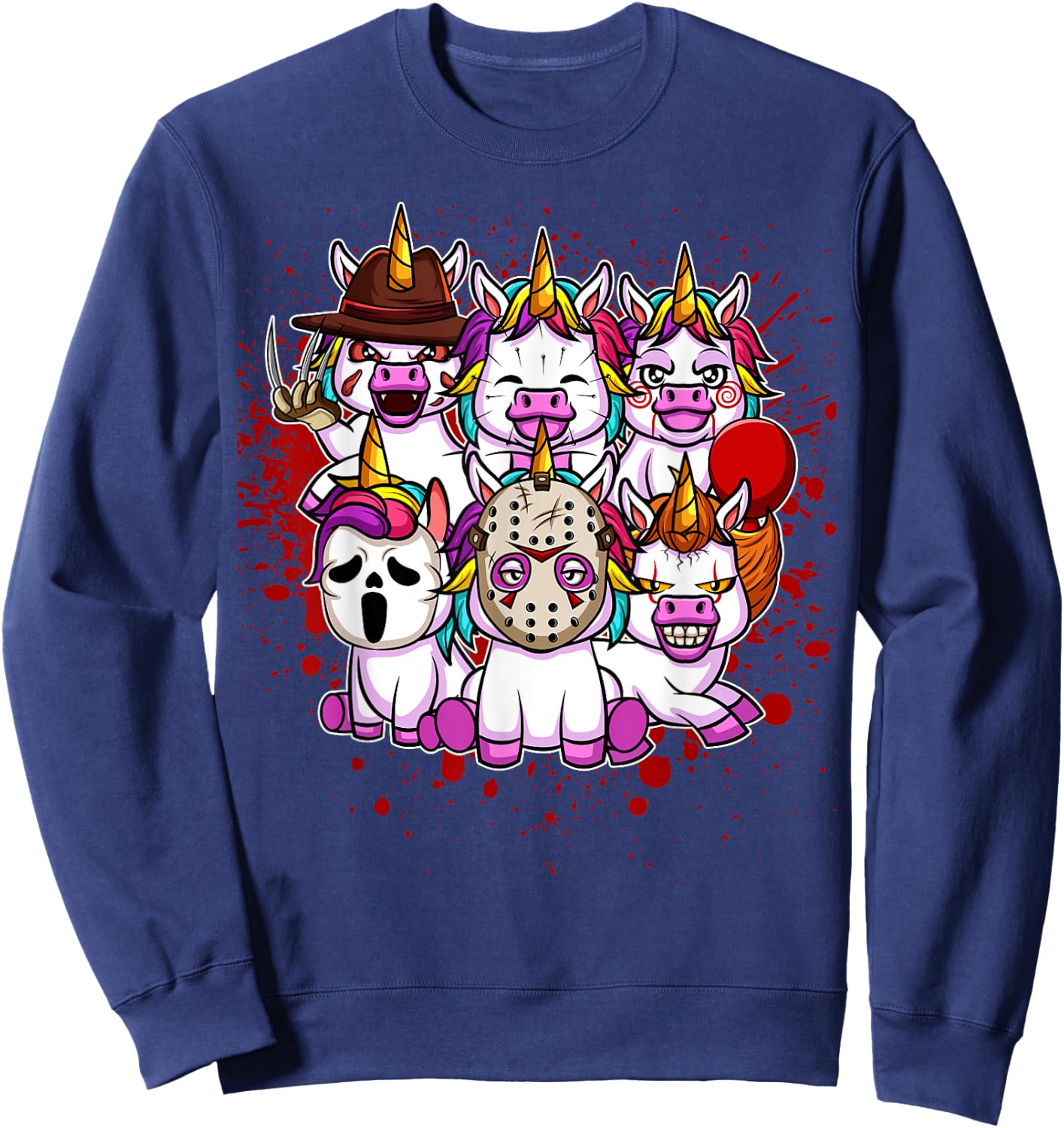 My Little Horror Crew - Halloween Unicorns Sweatshirt - Sweatshirt | Navy