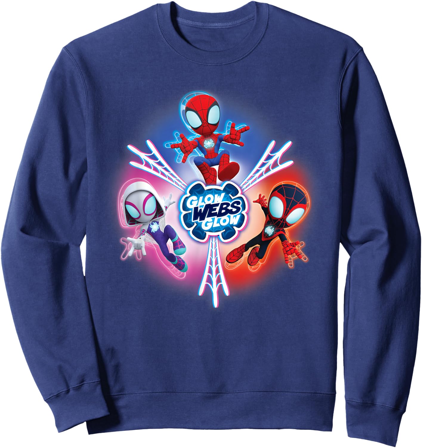 Marvel Spidey and His Amazing Friends Glow Webs Glow Icon Sweatshirt - Sweatshirt | Navy