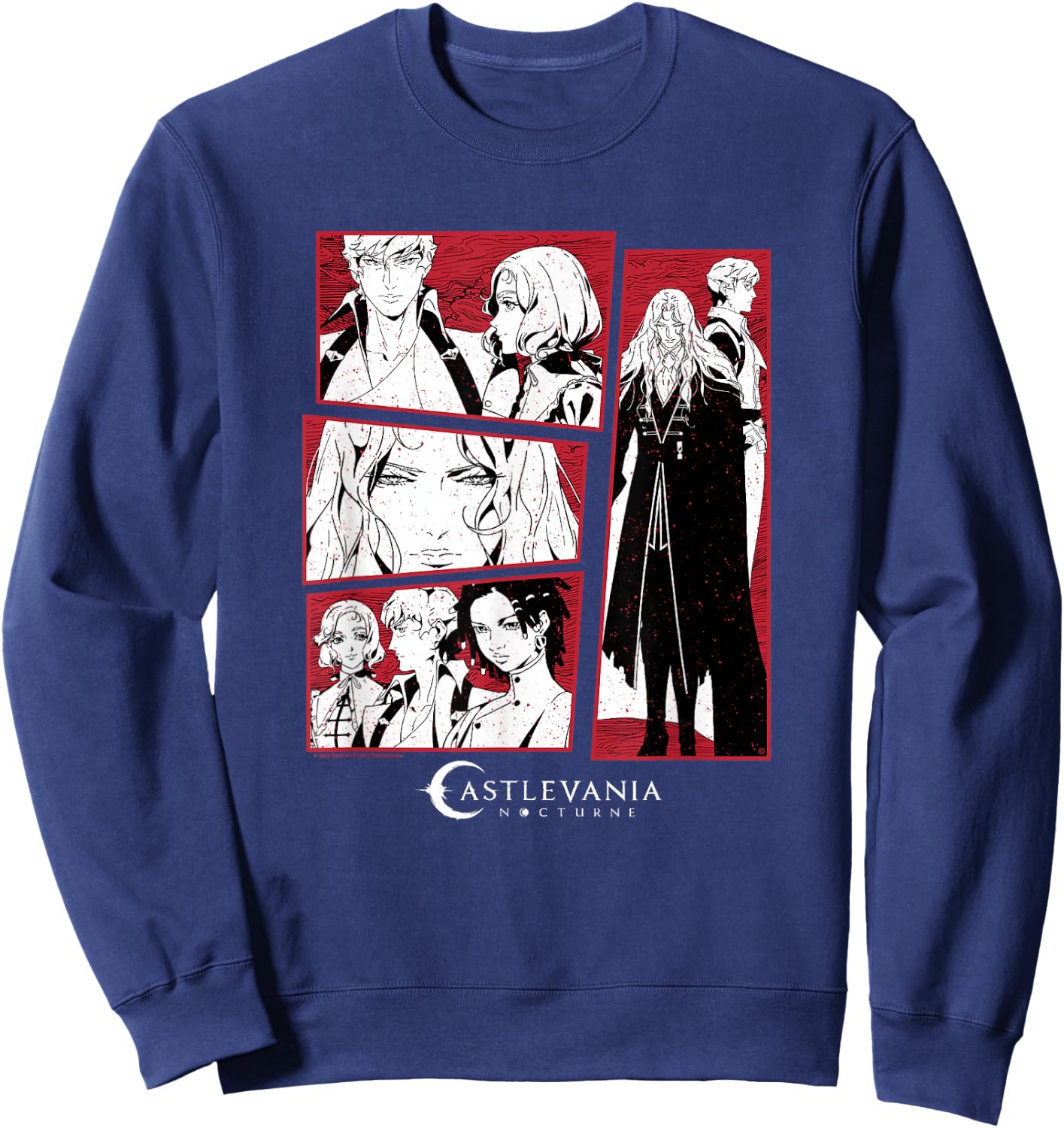 Castlevania: Nocturne Main Characters Blood Stained Panels Sweatshirt - Sweatshirt | Navy