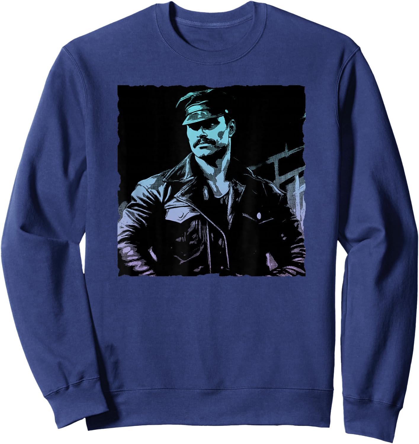 Retro Gay Daddy Leather Gay Biker - Bear Bearded Gay Pride Sweatshirt - Sweatshirt | Navy