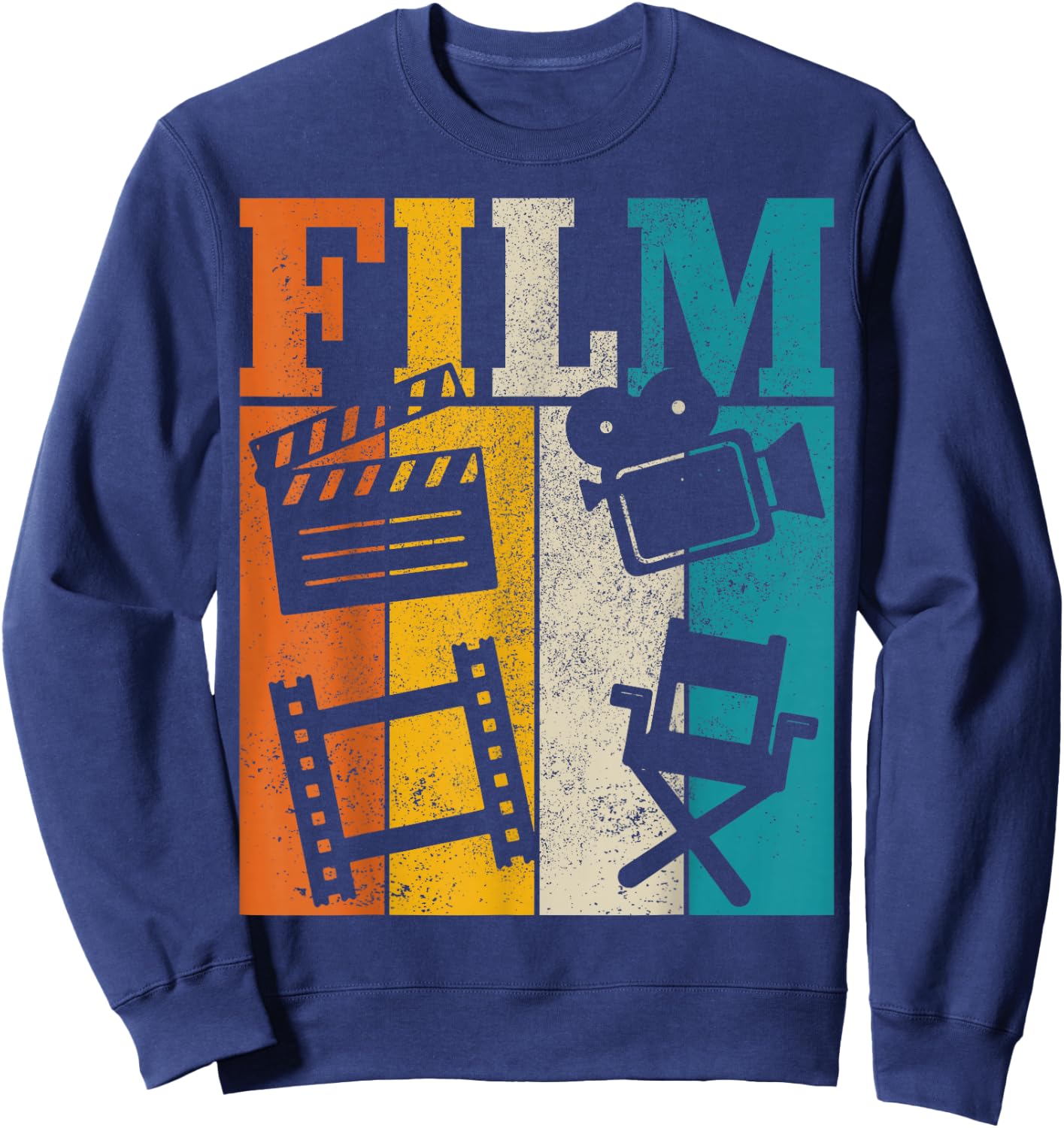Filmmaker Movie Director Cameraman Vintage Film Sweatshirt - Sweatshirt | Navy