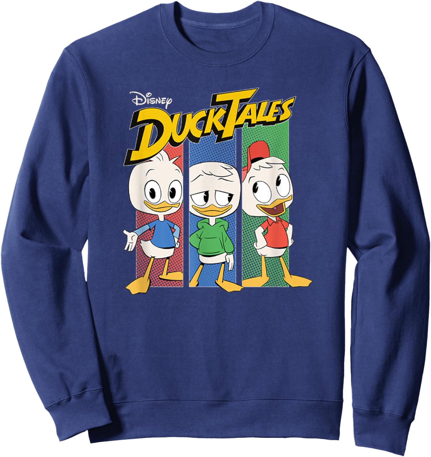 Disney DuckTales Dewey Huey & Louie Vertical Panels Logo Sweatshirt - Sweatshirt | Navy