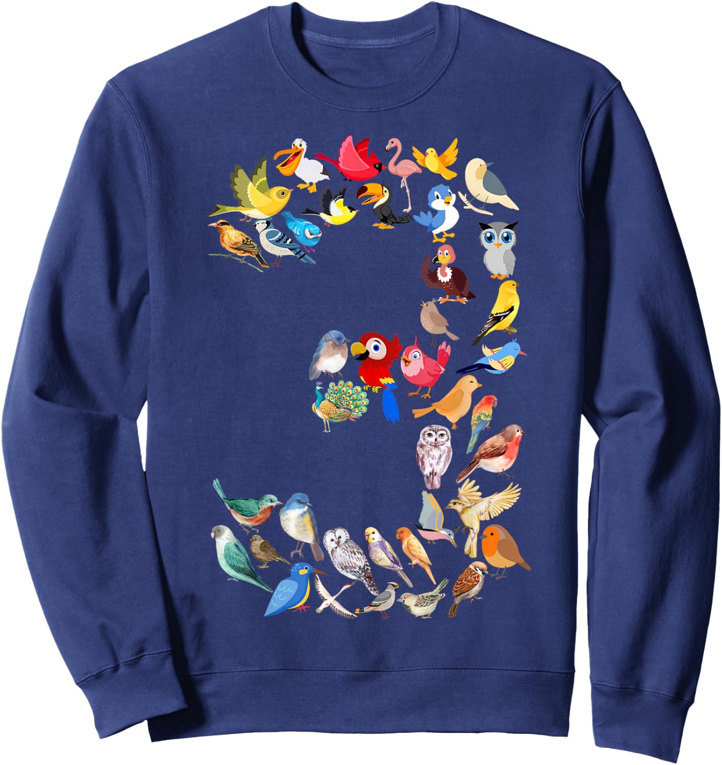 Toddler 3rd Birthday Birds Themed 3 Year Old Kids Bird Lover Sweatshirt - Sweatshirt | Navy