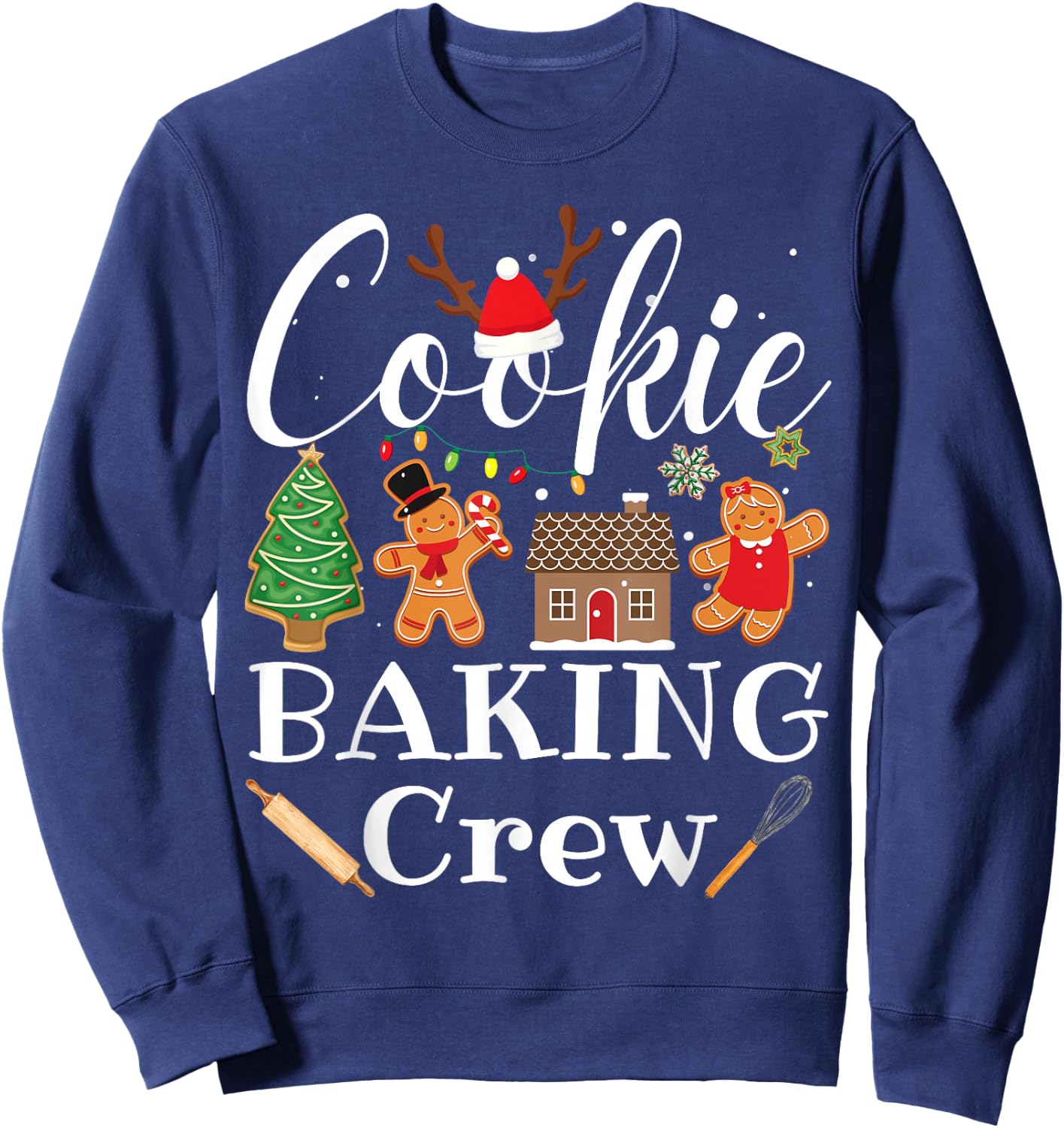 Christmas Cookie Baking Crew Family Baking Team Funny Cookie Sweatshirt - Sweatshirt | Navy