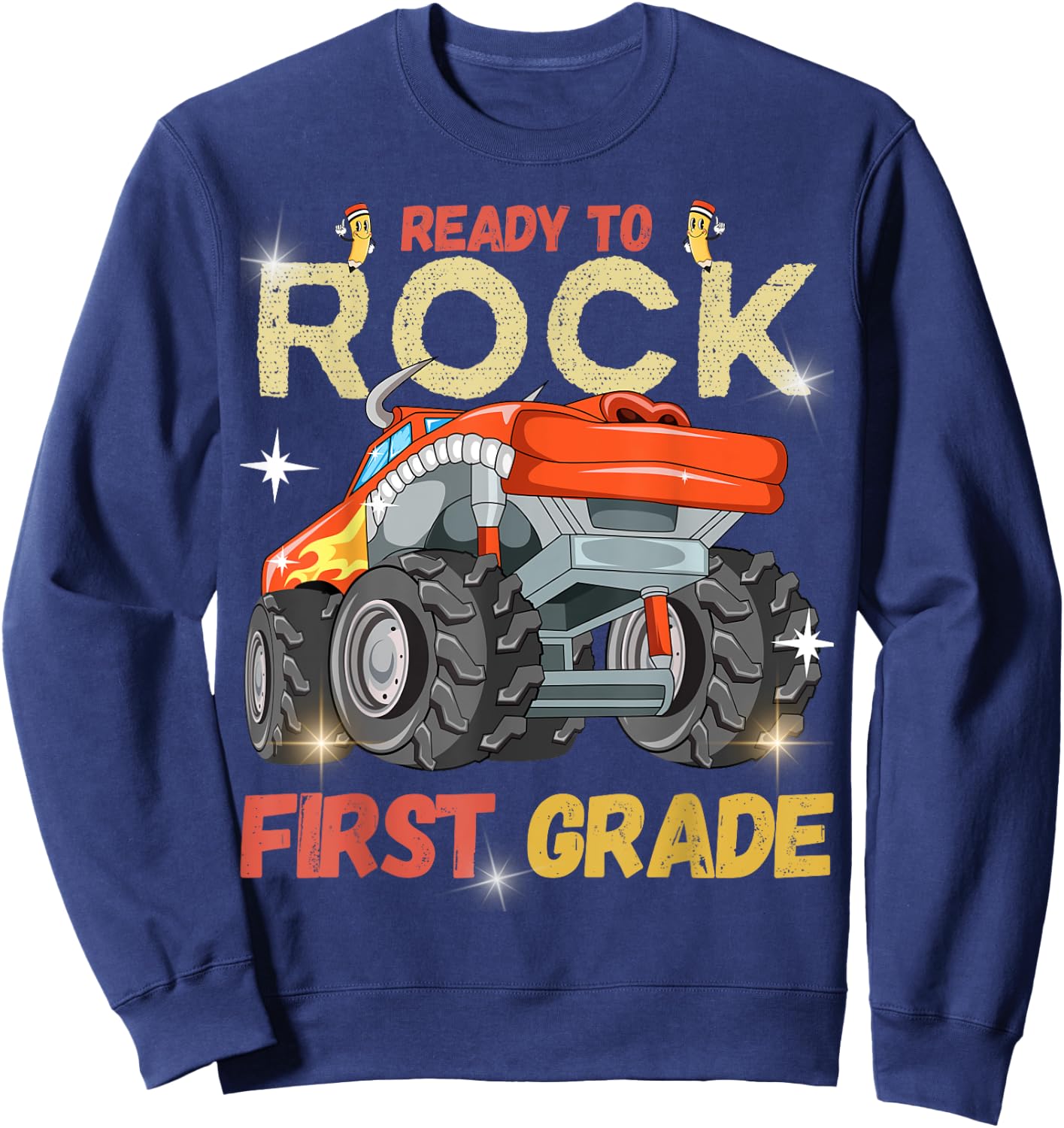 Ready to Rock First Grade First Day of First Grade for Kids Sweatshirt - Sweatshirt | Navy