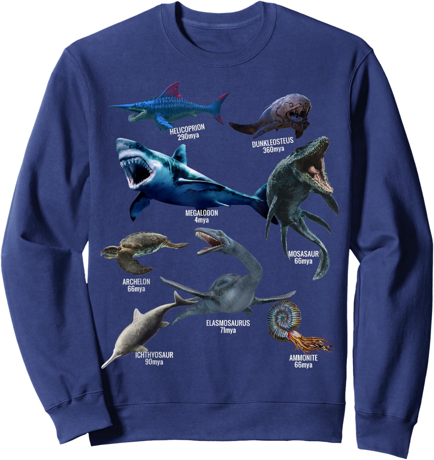 Megalodon Paleontologist Prehistoric Shark Lovers Monster Sweatshirt - Sweatshirt | Navy