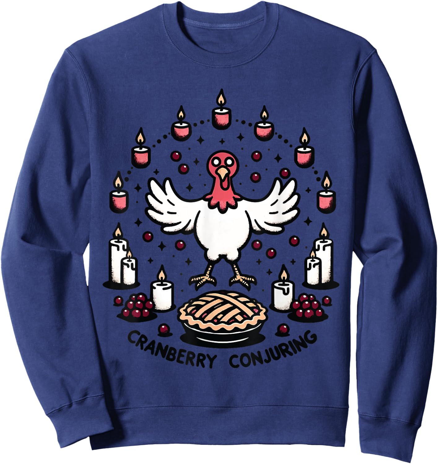 Cranberry Conjuring - Enchanted Thanksgiving Turkey Magic Sweatshirt - Sweatshirt | Navy