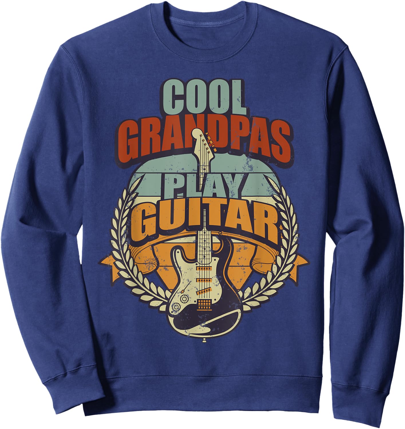 Cool Grandpa Playing Guitar Funny Grandpa Sweatshirt - Sweatshirt | Navy
