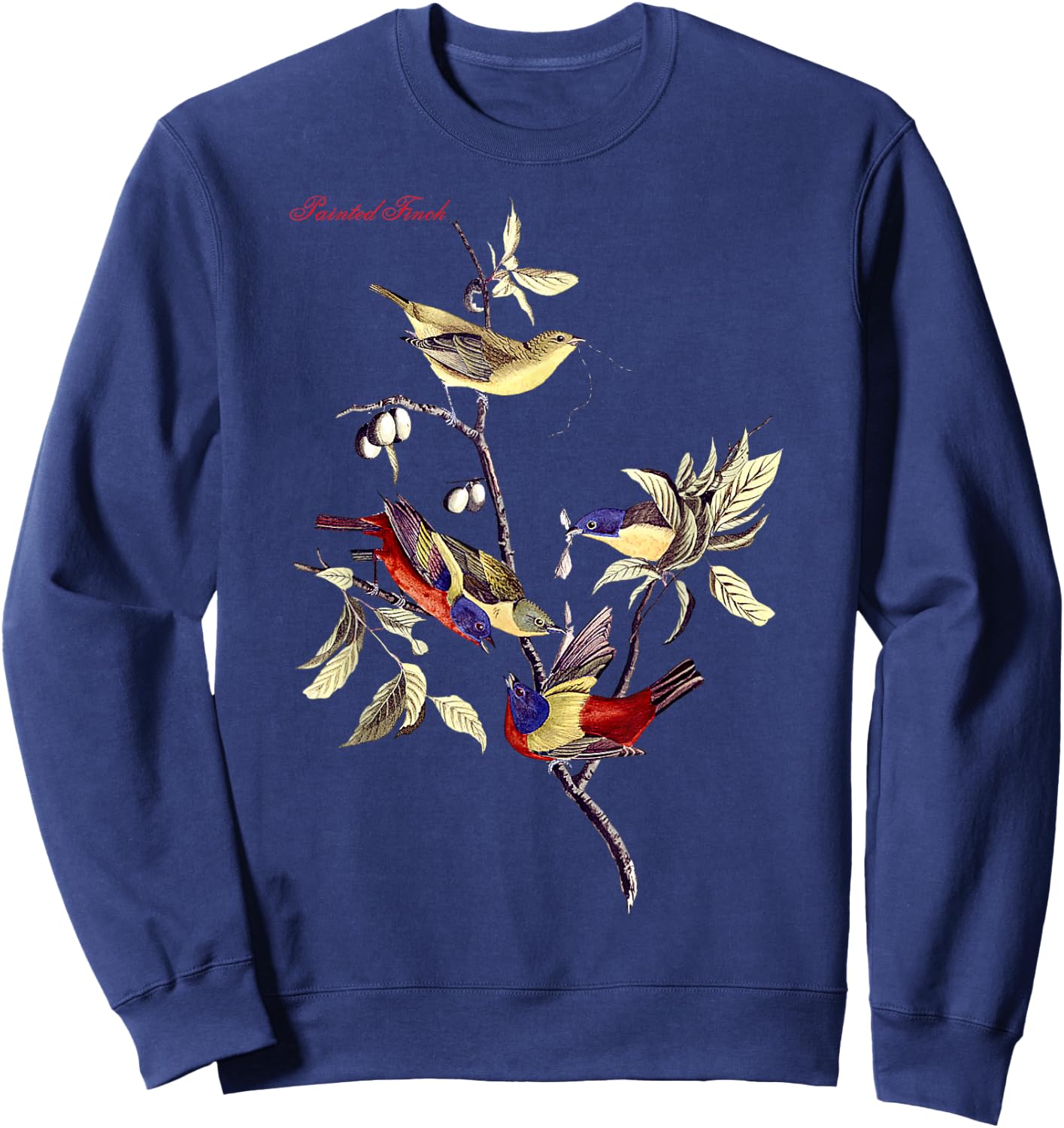 Audubon Painted Finch North American Birds Education Nature Sweatshirt - Sweatshirt | Navy
