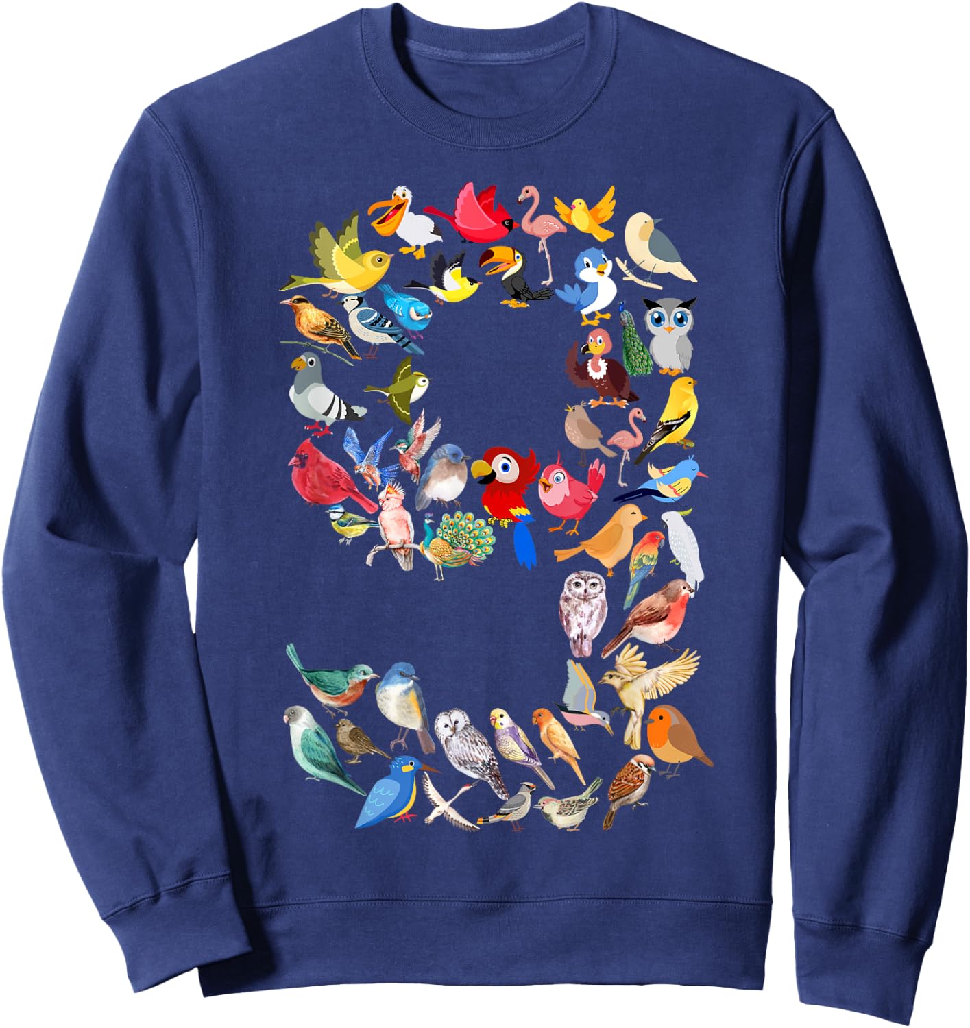 Kids 9th Birthday Birds Themed 9 Year Old Boys Bird Lover Sweatshirt - Sweatshirt | Navy