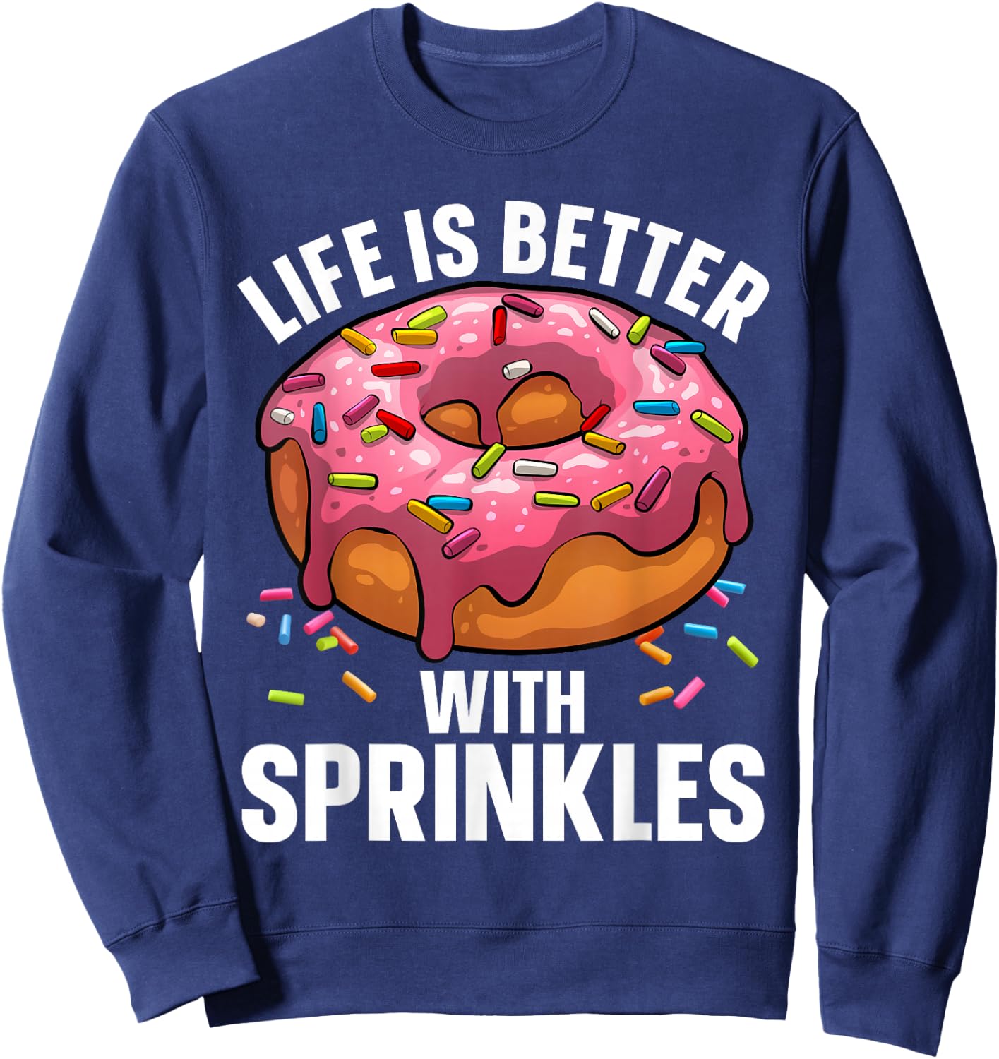 Cool Donut Design Women Kids Doughnut Donut Lover Sweatshirt - Sweatshirt | Navy