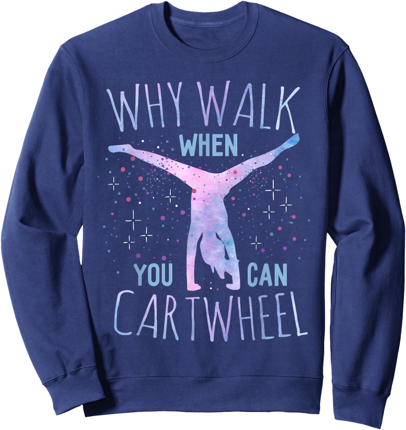 Cartwheel Gymnast Girl : Classic Fit, Tie-Dye, Short Sleeve - Black Sweatshirt - Sweatshirt | Navy