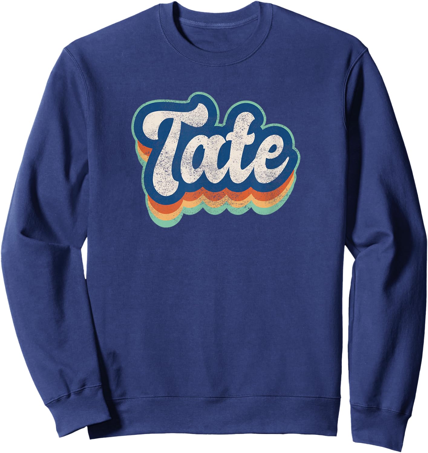 Tate First Name Boy Vintage Style 70s 80s Personalized Sweatshirt - Sweatshirt | Navy