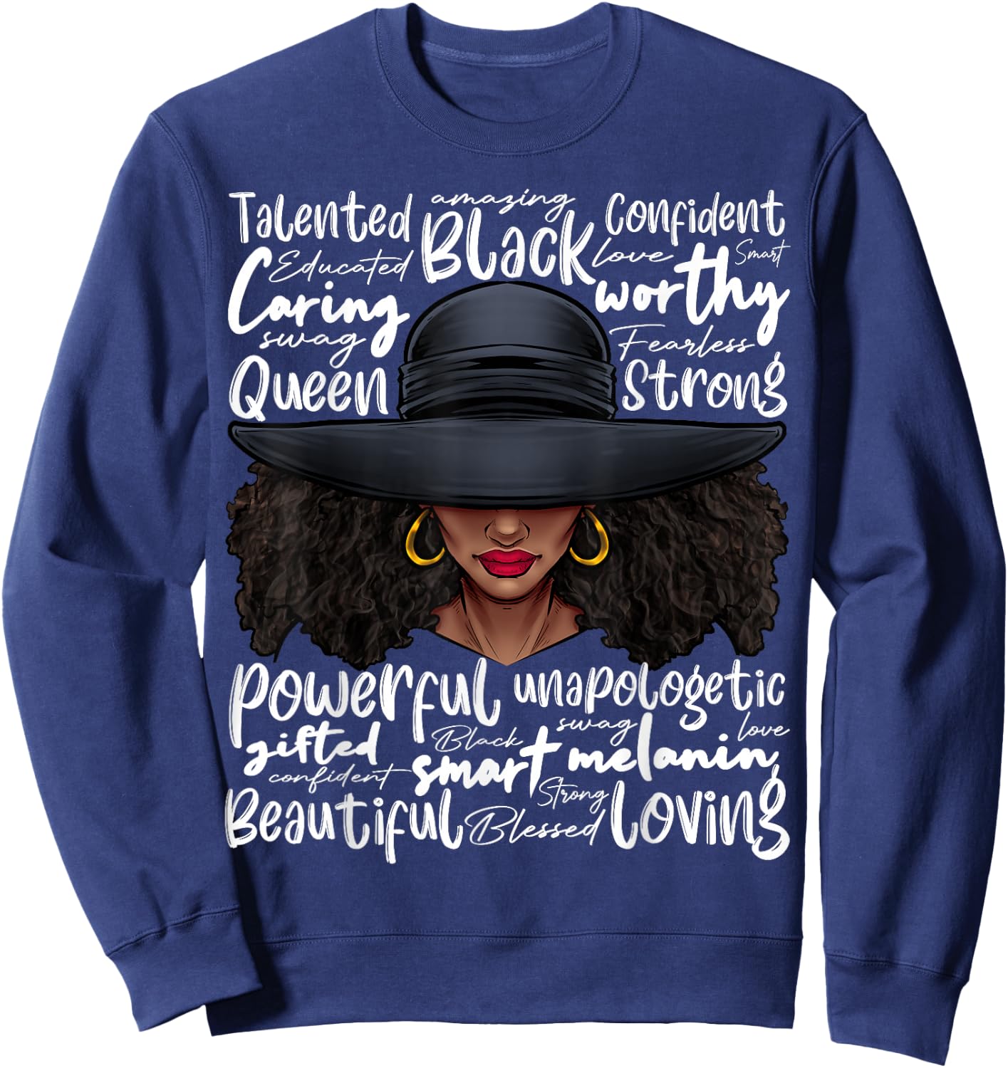 African Black History African American Ladies Juneteenth Sweatshirt - Sweatshirt | Navy