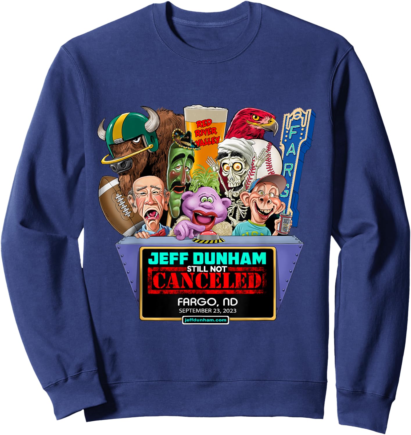Jeff Dunham Fargo, ND (2023) Sweatshirt - Sweatshirt | Navy