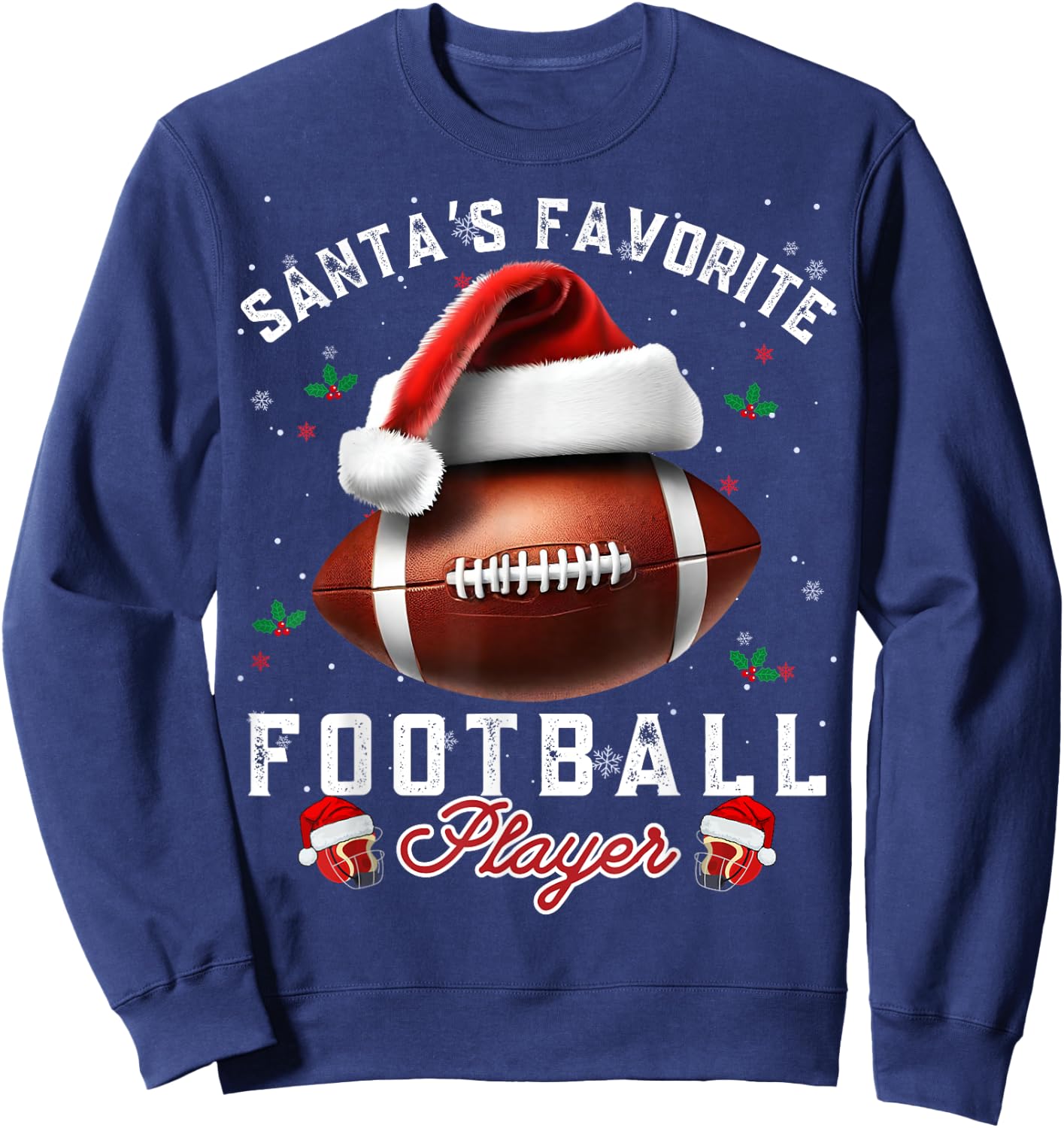 Santa's, Favorite Football Player Apparel Christmas Sport Sweatshirt - Sweatshirt | Navy