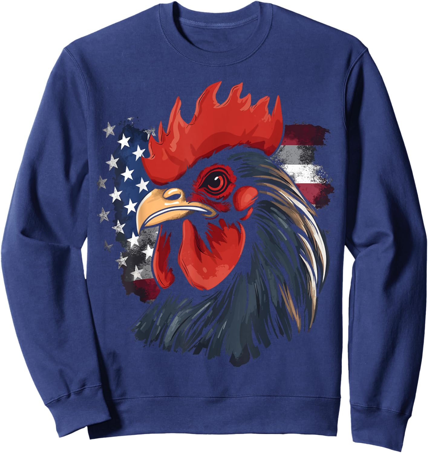 Chicken USA Flag design for Patriotic Farmer Sweatshirt - Sweatshirt | Navy