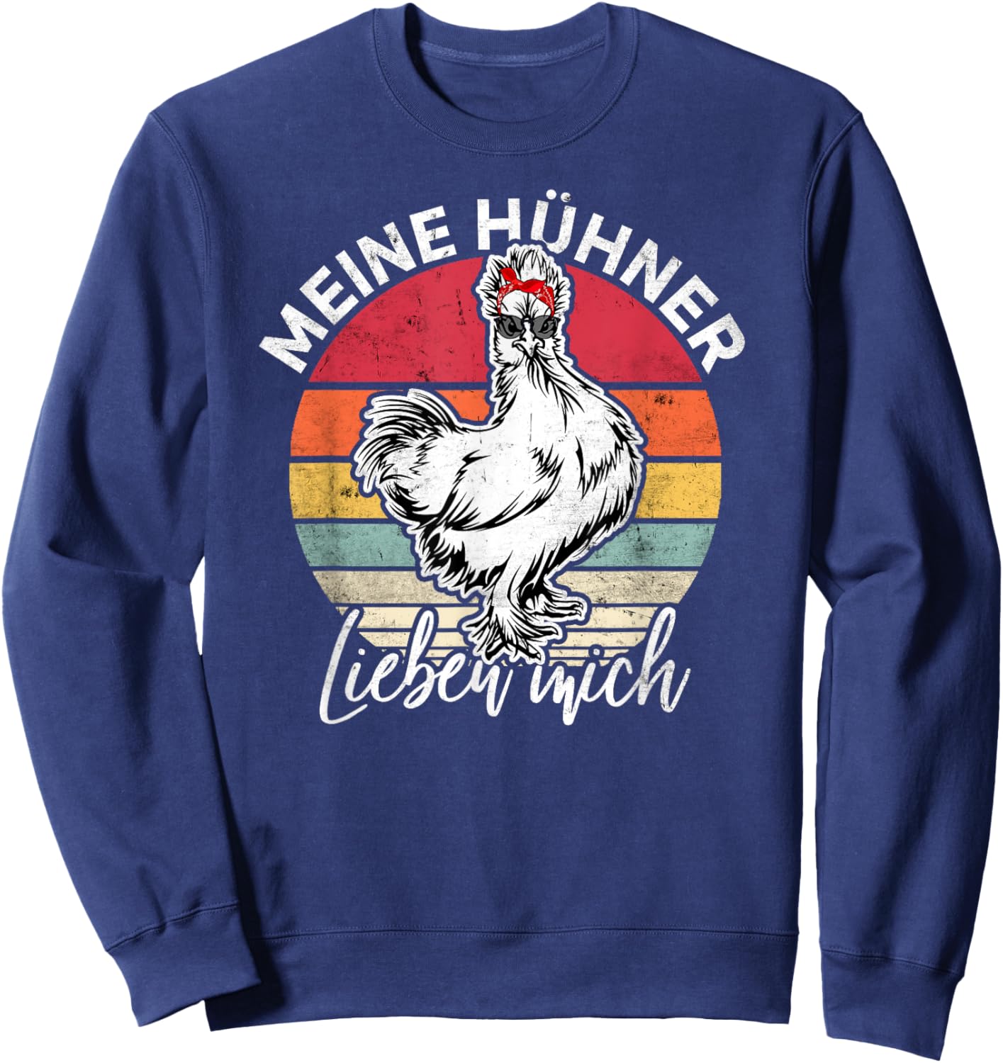 My chickens love me, chicken, retro, vintage Sweatshirt - Sweatshirt | Navy