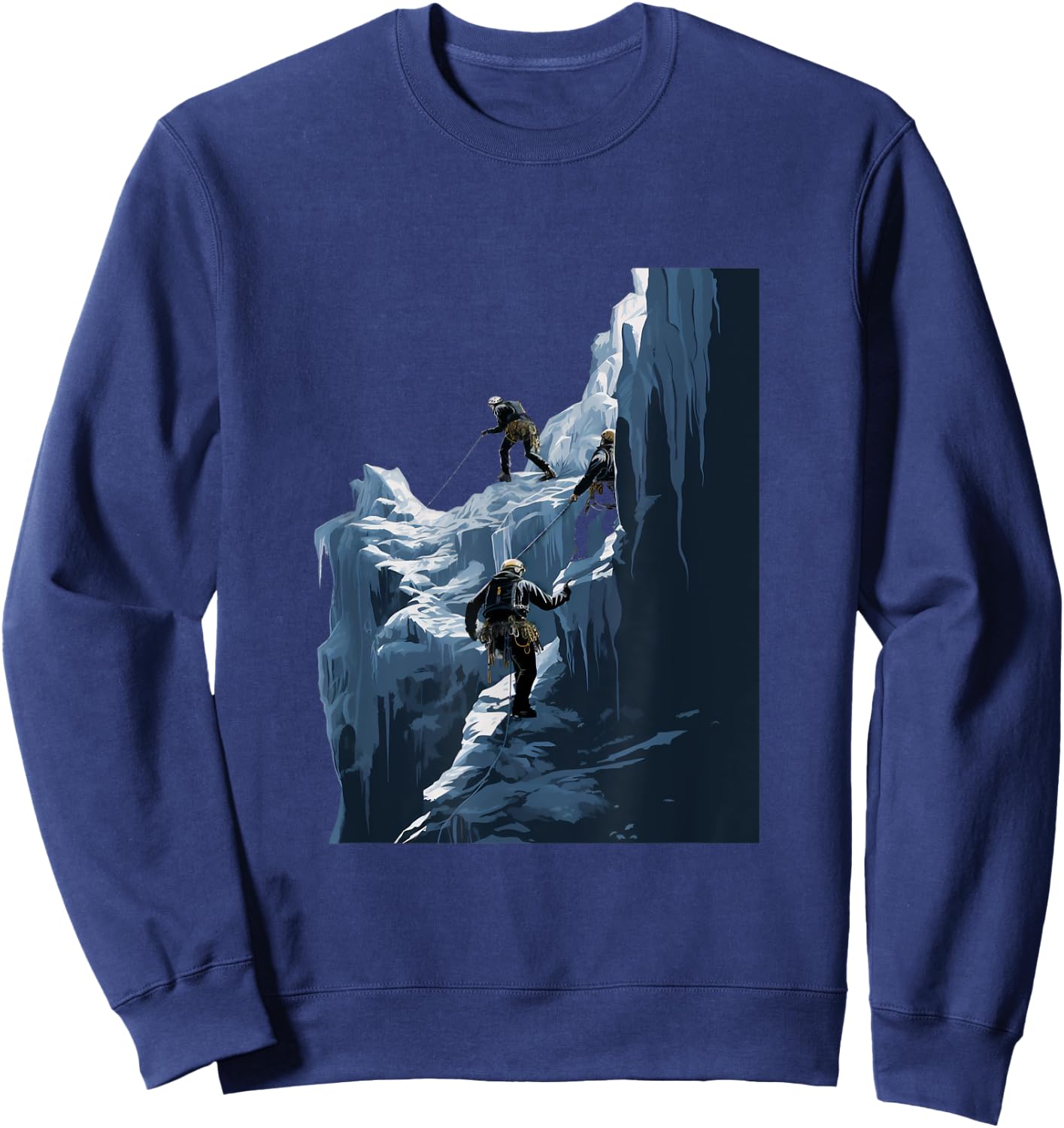 Ice Climbing Ice Climber Frozen Rock Snow Mountain Sweatshirt - Sweatshirt | Navy