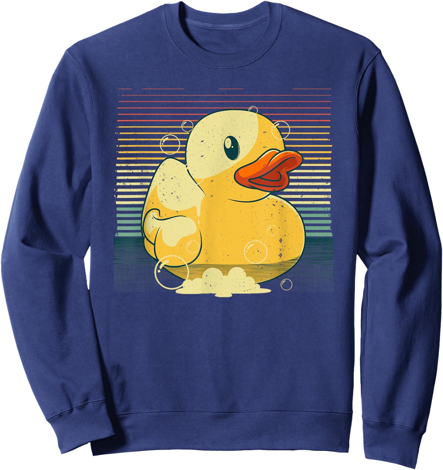 Vintage Rubber Duck Art For Kid Men Women Rubber Ducky Lover Sweatshirt - Sweatshirt | Navy