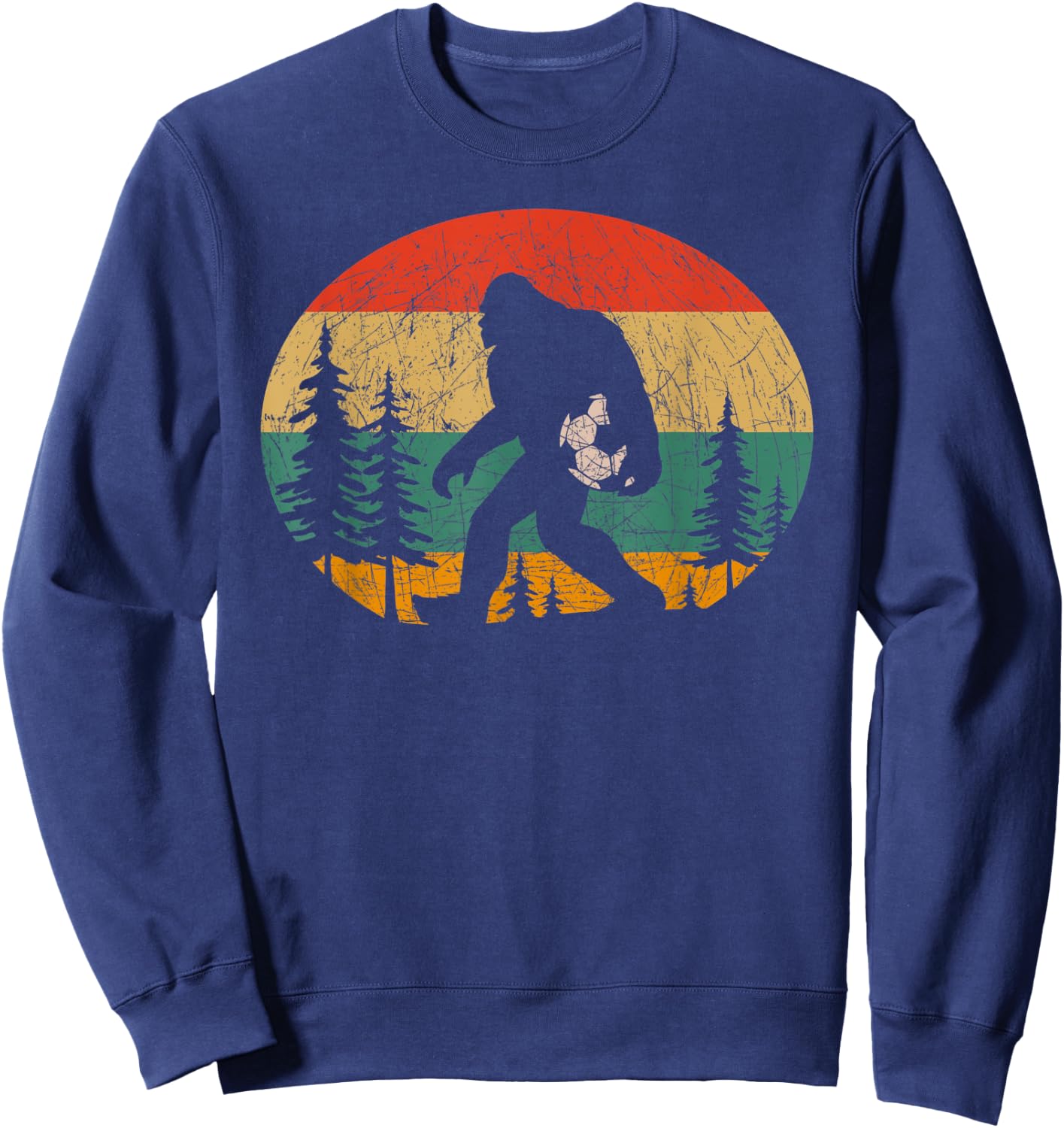 Vintage Sasquatch Soccer For Soccer Player Bigfoot Lovers Sweatshirt - Sweatshirt | Navy