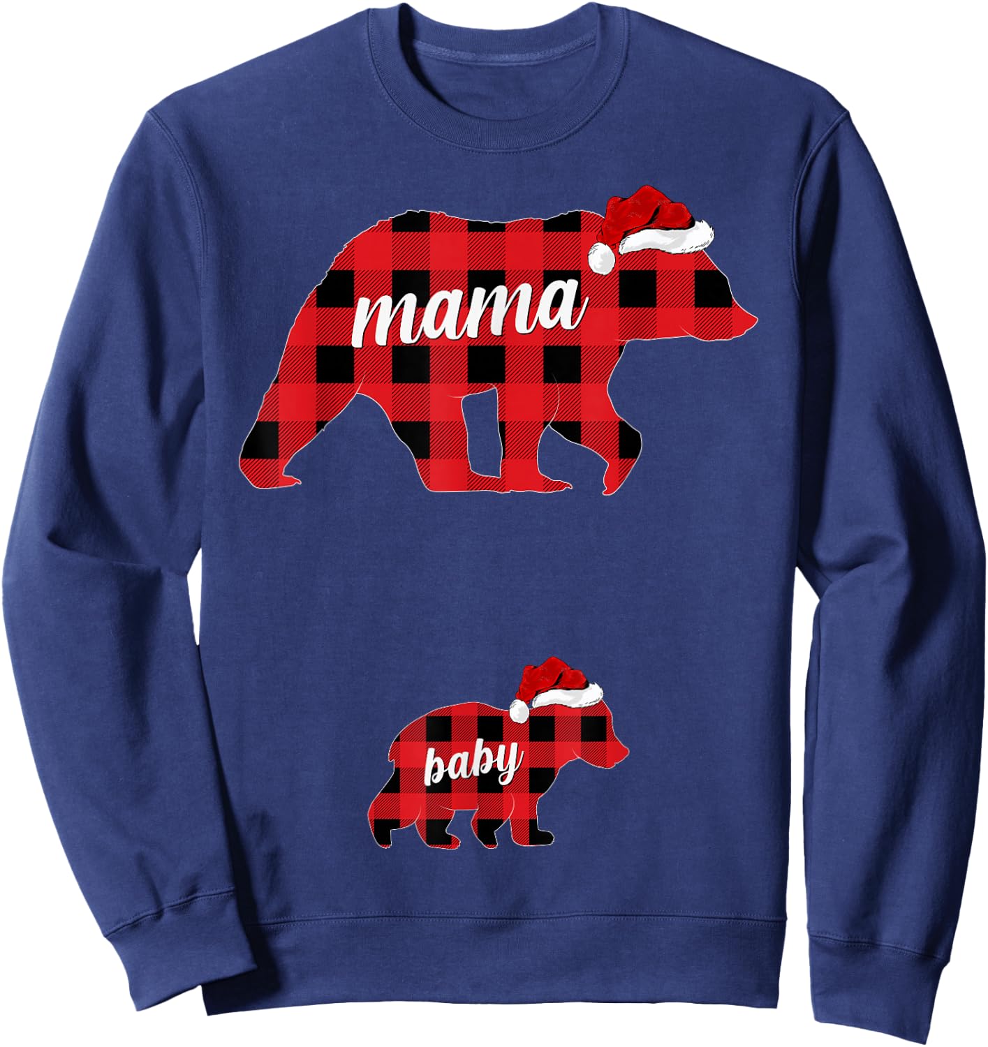 Pregnant Women Mama Bear Pregnancy Christmas Pajamas Sweatshirt - Sweatshirt | Navy