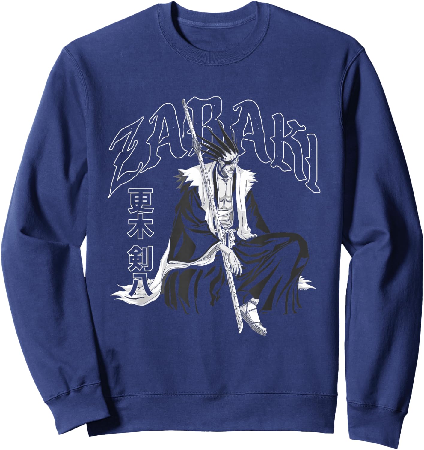 Bleach Zabaki Gothic Print Anime Sweatshirt - Sweatshirt | Navy