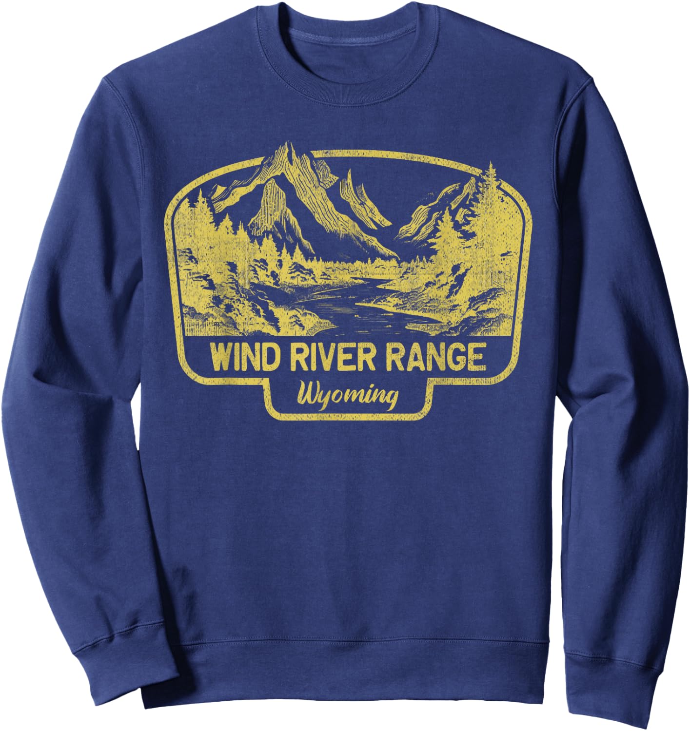Wind River Range Mountains Wyoming Hiking Outdoors Vintage Sweatshirt - Sweatshirt | Navy
