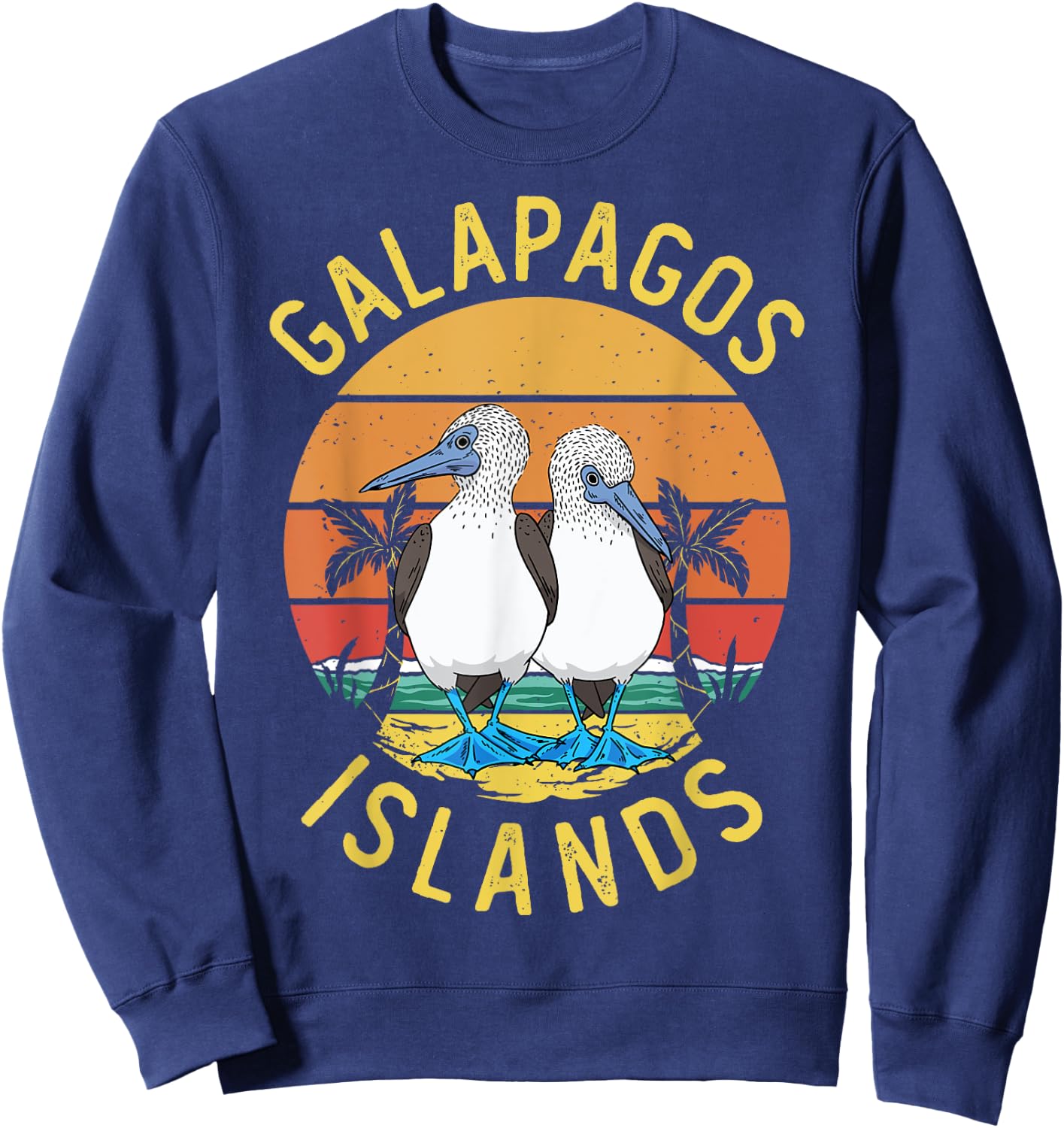Seabirds Blue-footed Booby Bird Galapagos Island Sweatshirt - Sweatshirt | Navy