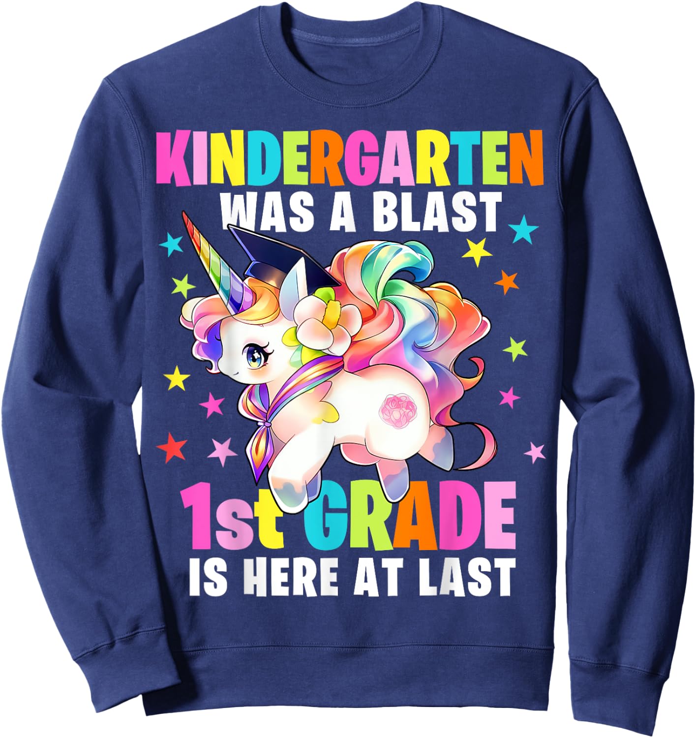 Kindergarten Graduation Unicorn Kindergarten Graduate Girls Sweatshirt - Sweatshirt | Navy