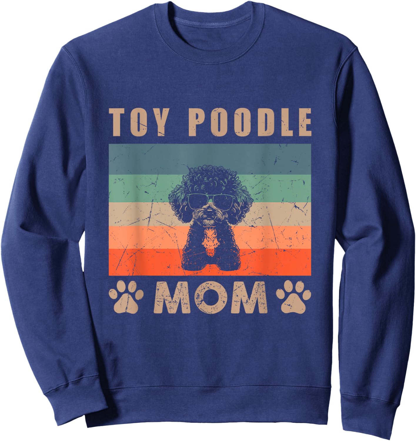 Vintage Toy Poodle Mom Gifts Funny Dog Mom Lover Mothers Day Women Kids Sweatshirt - Sweatshirt | Navy