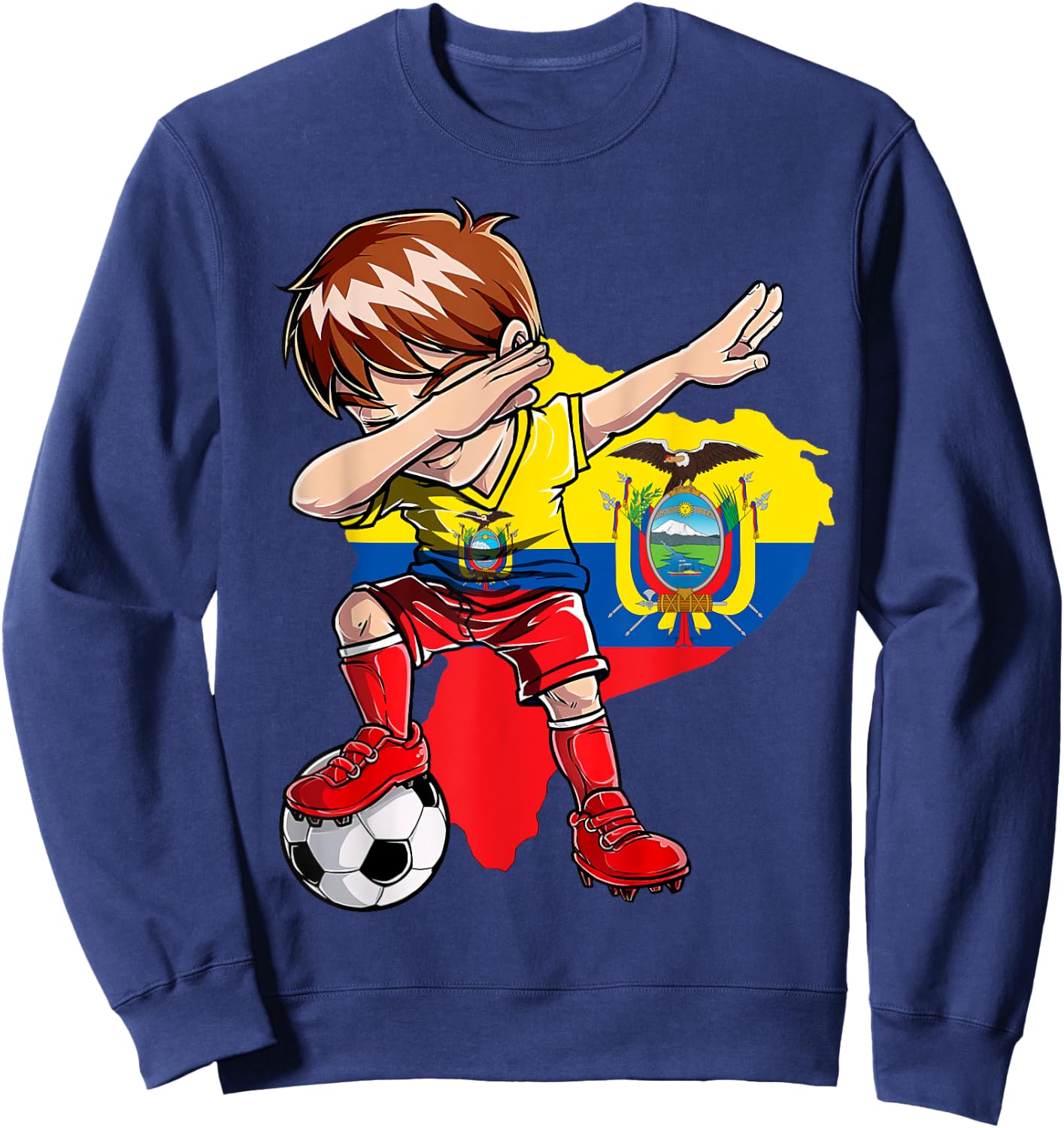 Dabbing Soccer Colombia Jersey Boy Colombian Boys Football Sweatshirt - Sweatshirt | Navy