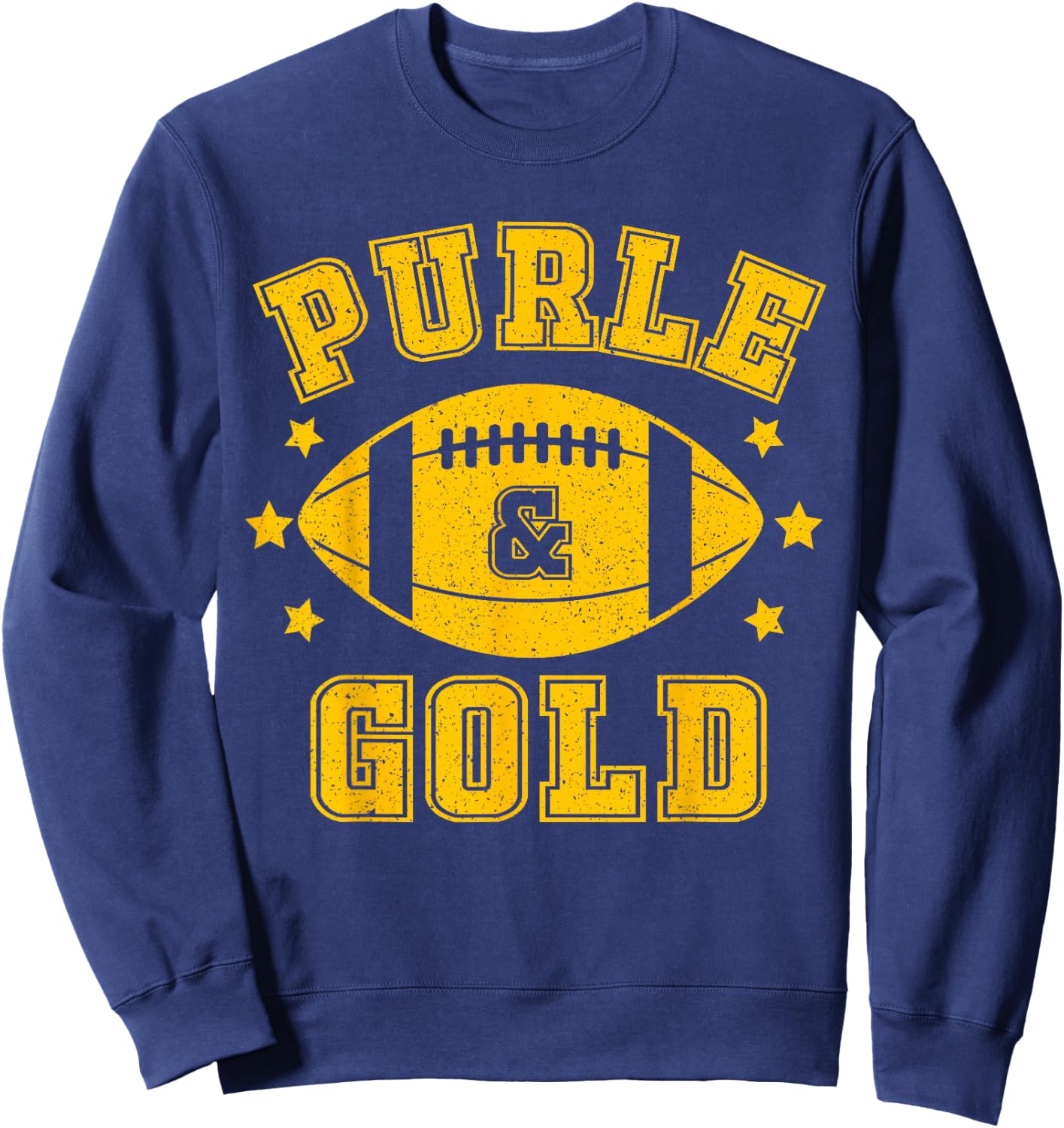 On Gameday Football We Wear Purple And Gold School Spirit Sweatshirt - Sweatshirt | Navy