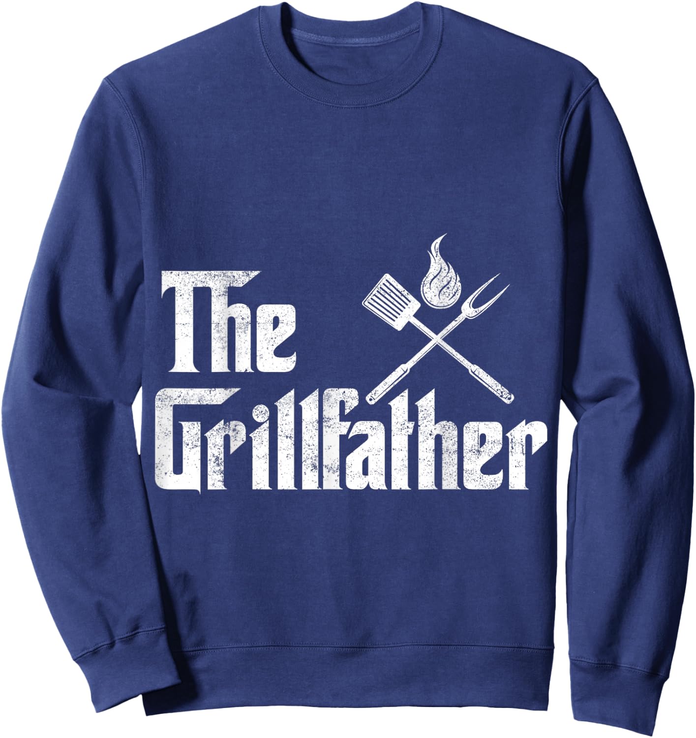 The Grillfather BBQ Grill & Smoker | Barbecue Chef Sweatshirt - Sweatshirt | Navy