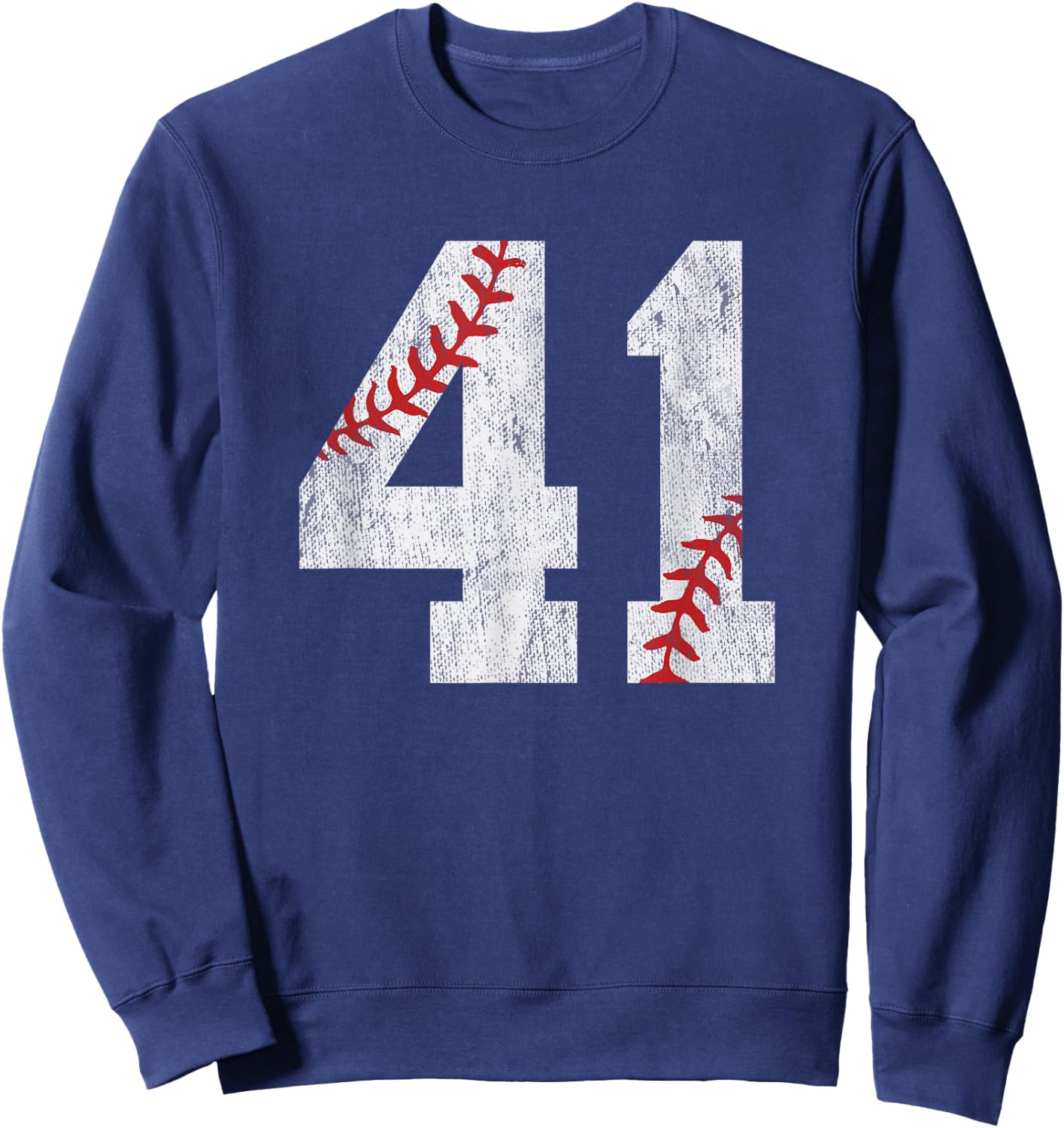 Number #41 Vintage 41st Birthday Baseball Lover 41 Years Old Sweatshirt - Sweatshirt | Navy