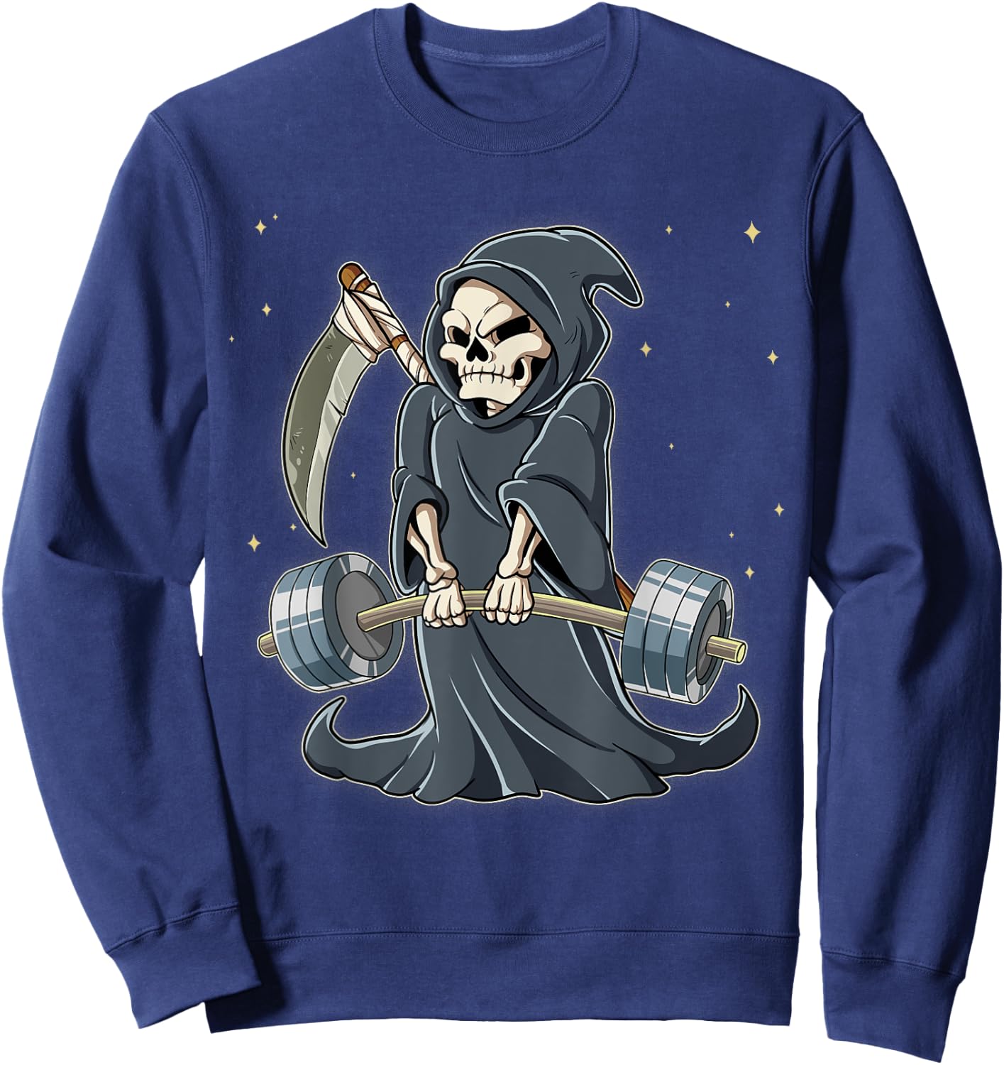 Grim Reaper Gym Weight Training Deadlift Sweatshirt - Sweatshirt | Navy